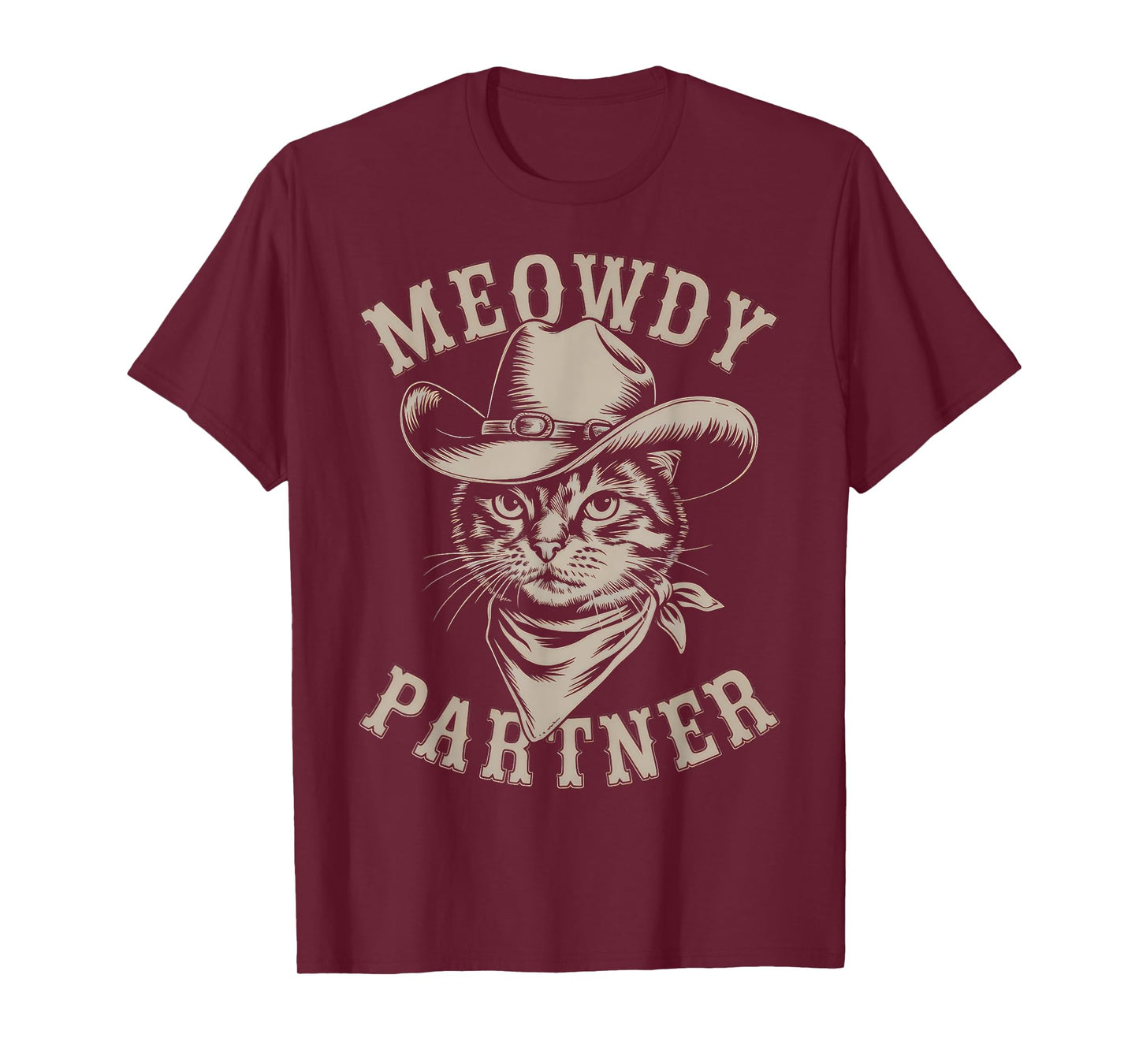 Meowdy Cat Funny Cowboy Western Graphic Cat Lady Cat Dad T-Shirt