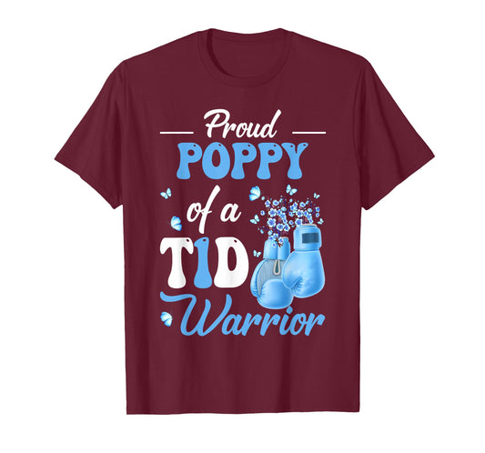Type 1 Diabetes Awareness Proud Poppy Of A T1D Warrior T-Shirt
