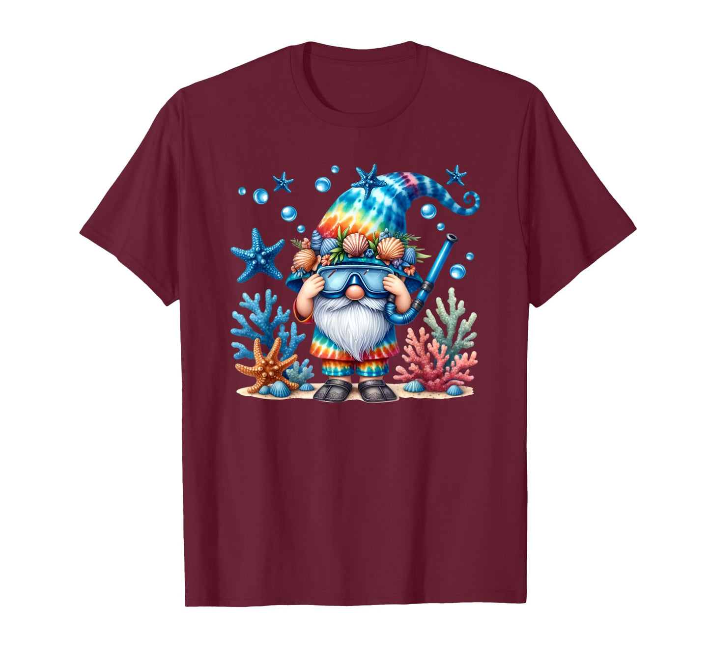 Scuba Diving Accessories Summer Gnome For Beach Vacation T-Shirt