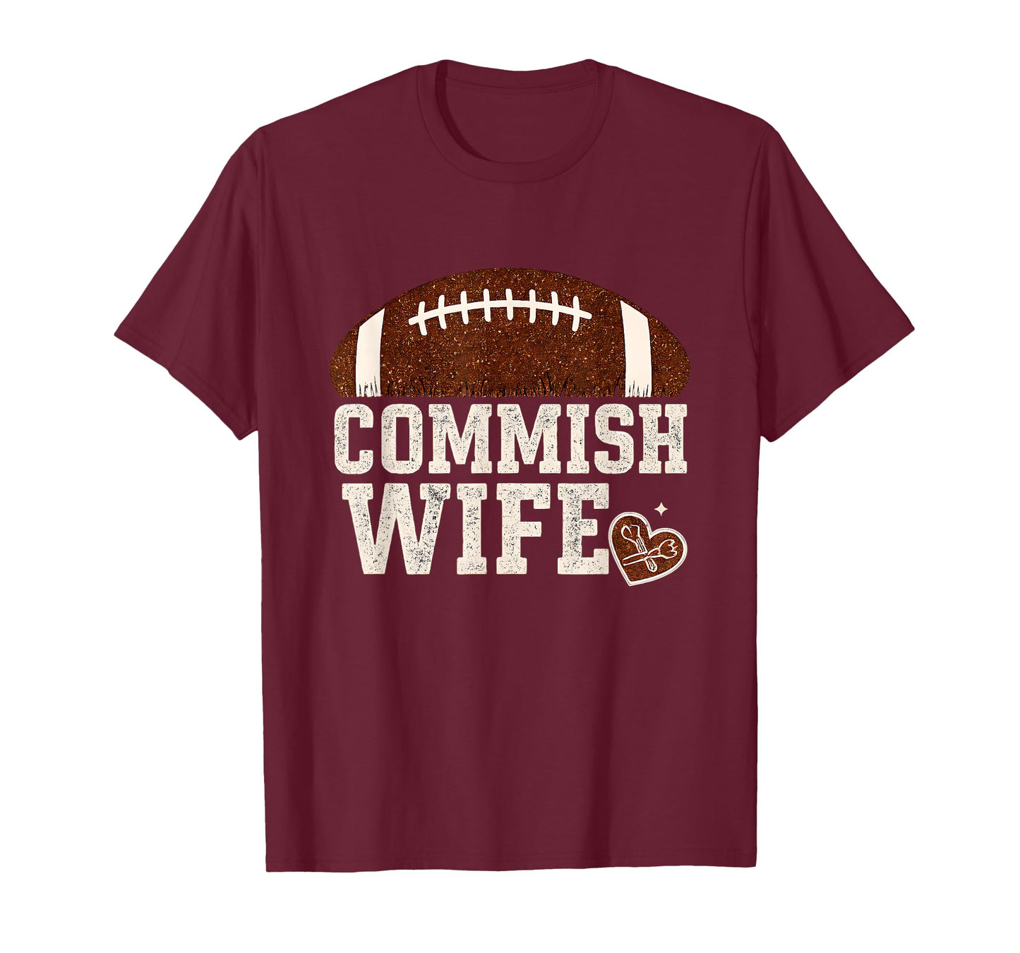 Funny Commish Wife Fantasy Football Cute League Commissioner T-Shirt