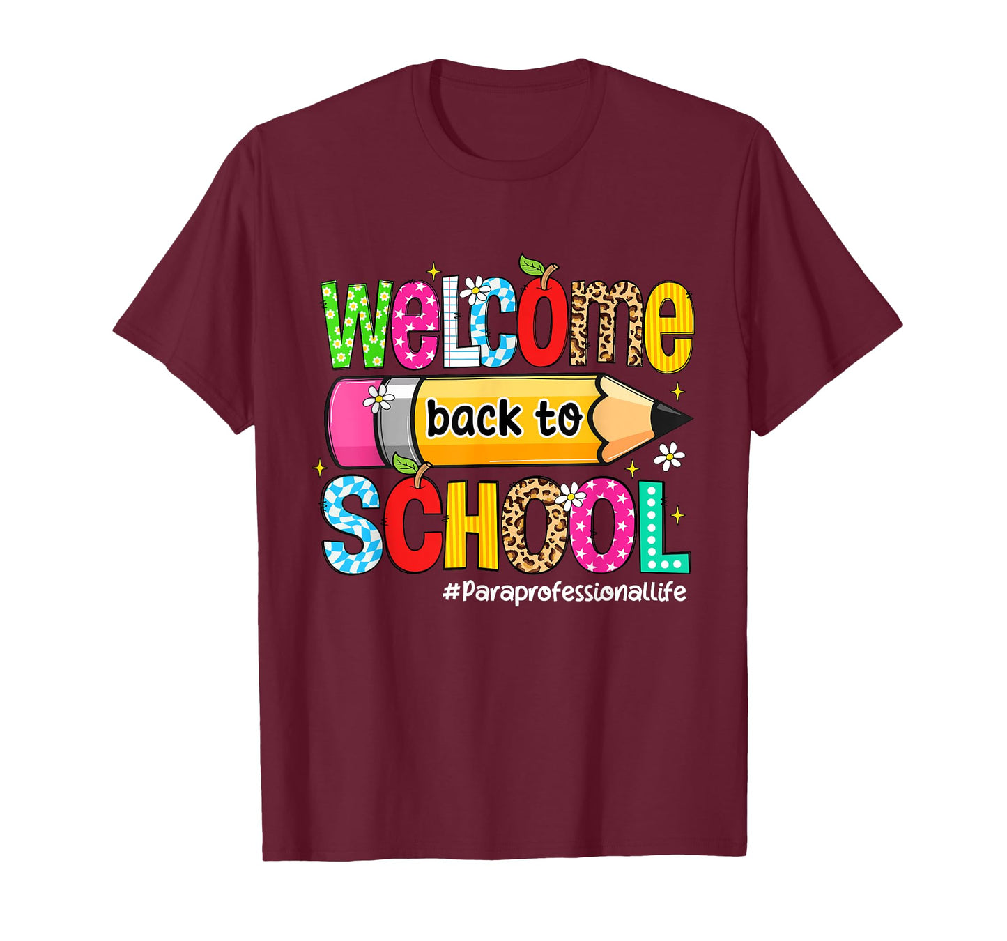 Welcome Back To School Paraprofessional Life Leopard T-Shirt