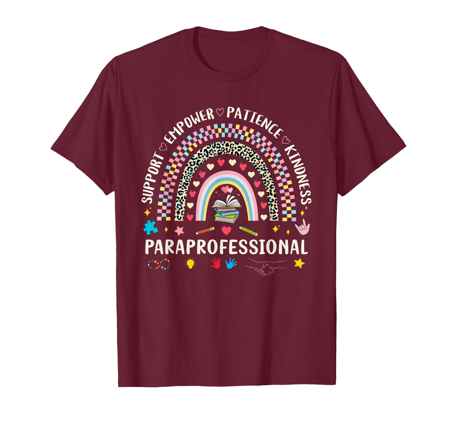 Retro para Crew Support Squad Inclusion Paraprofessional T-Shirt