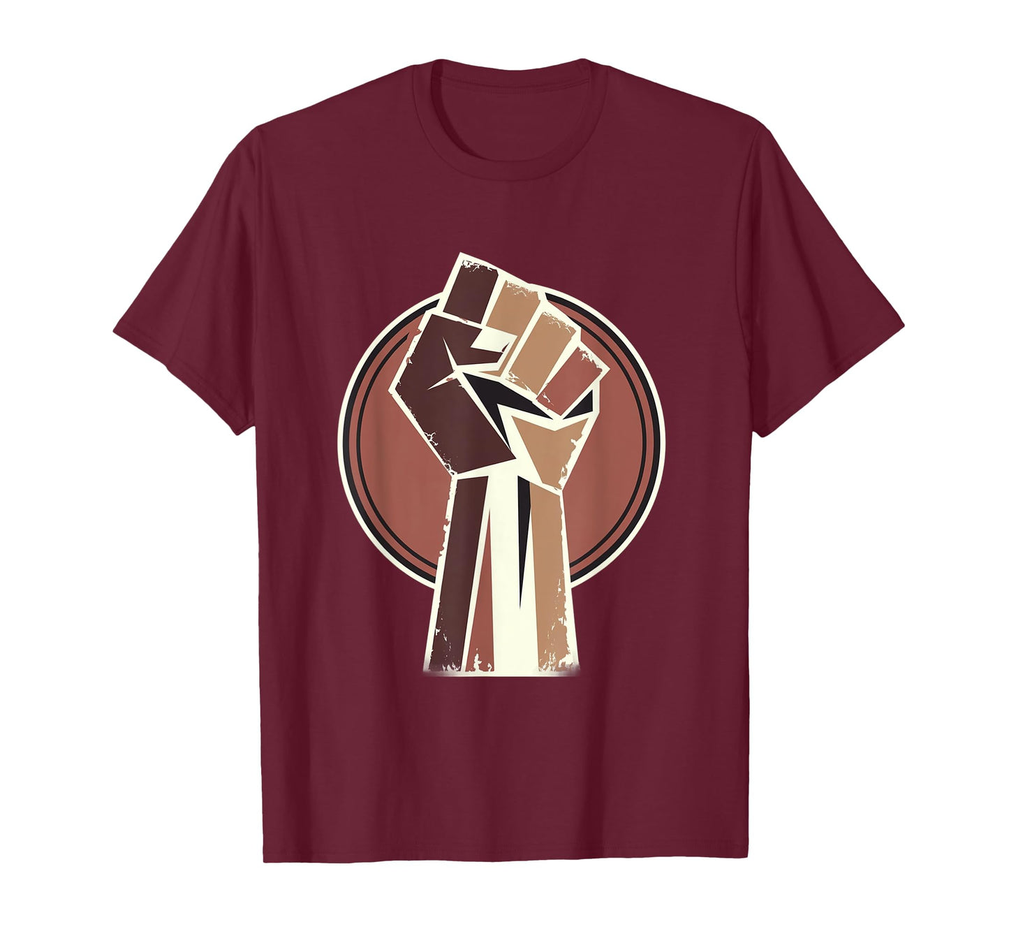 Black History Power Unity Hand Afro Motivation T-Shirt