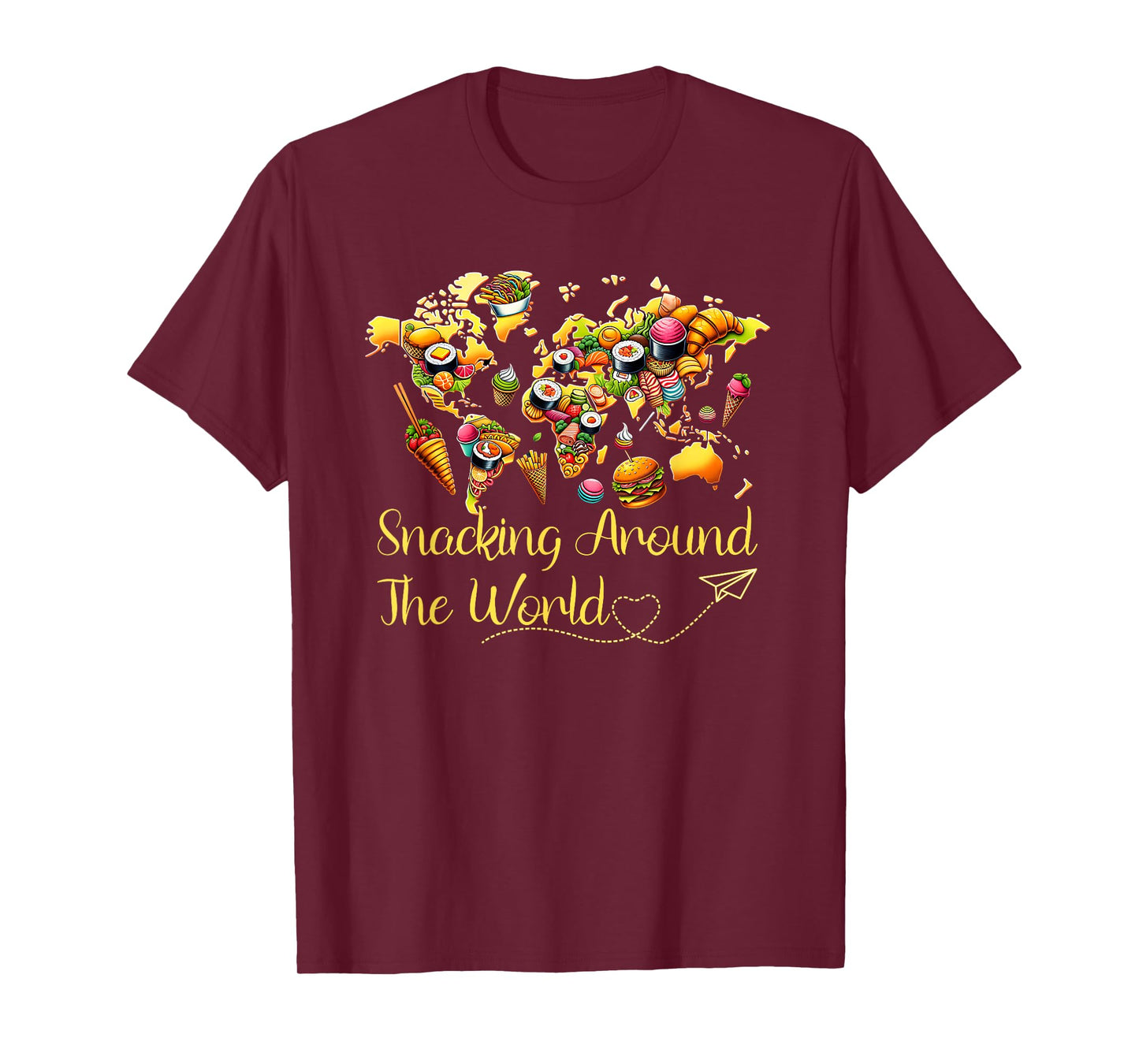 Snacking Around The World Funny Global Food T-Shirt