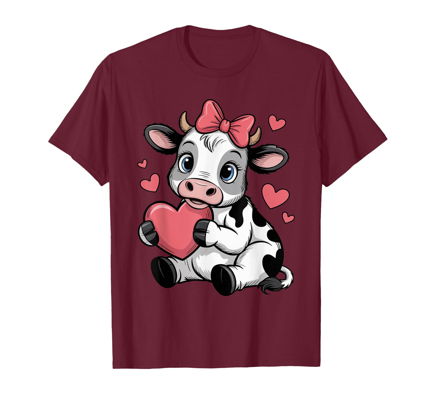 Black White Cow Pink Coquette Bow Cow Cattle Farmer Cow T-Shirt