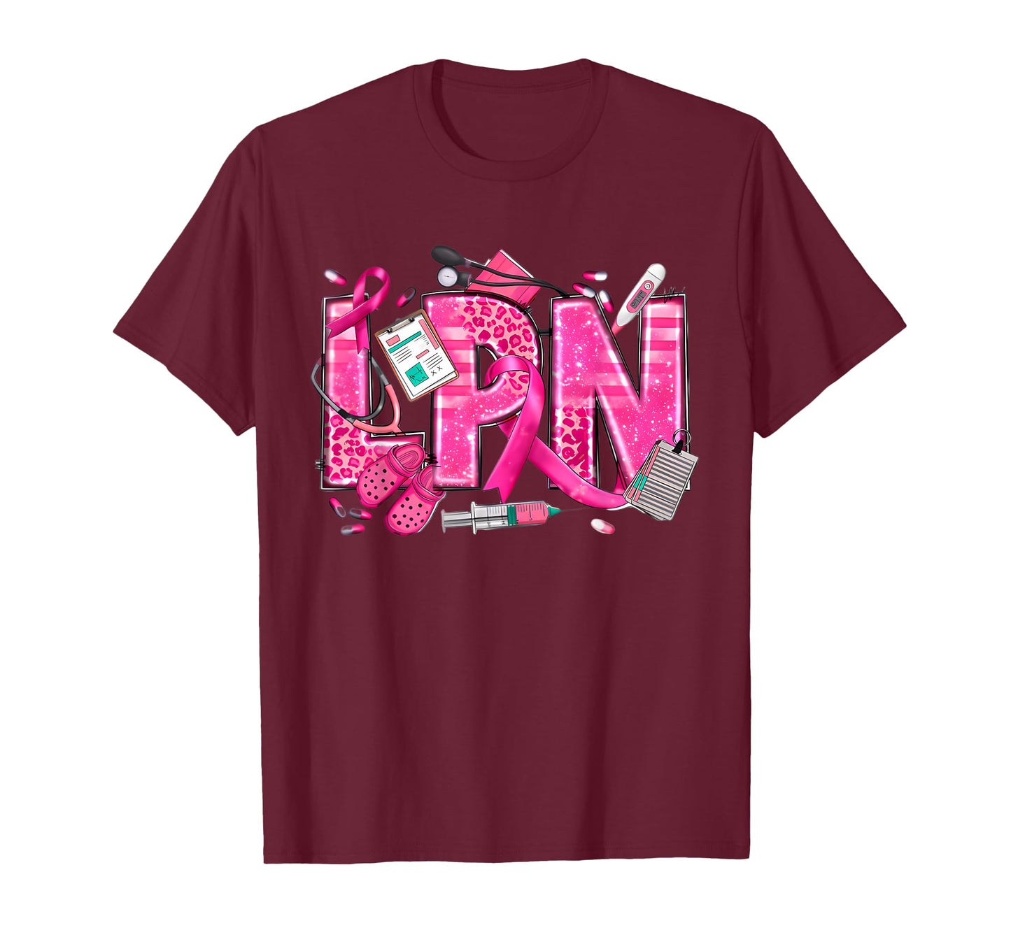 Nurse Breast Cancer Awareness Pink Ribbon Nursing Lpn Life T-Shirt
