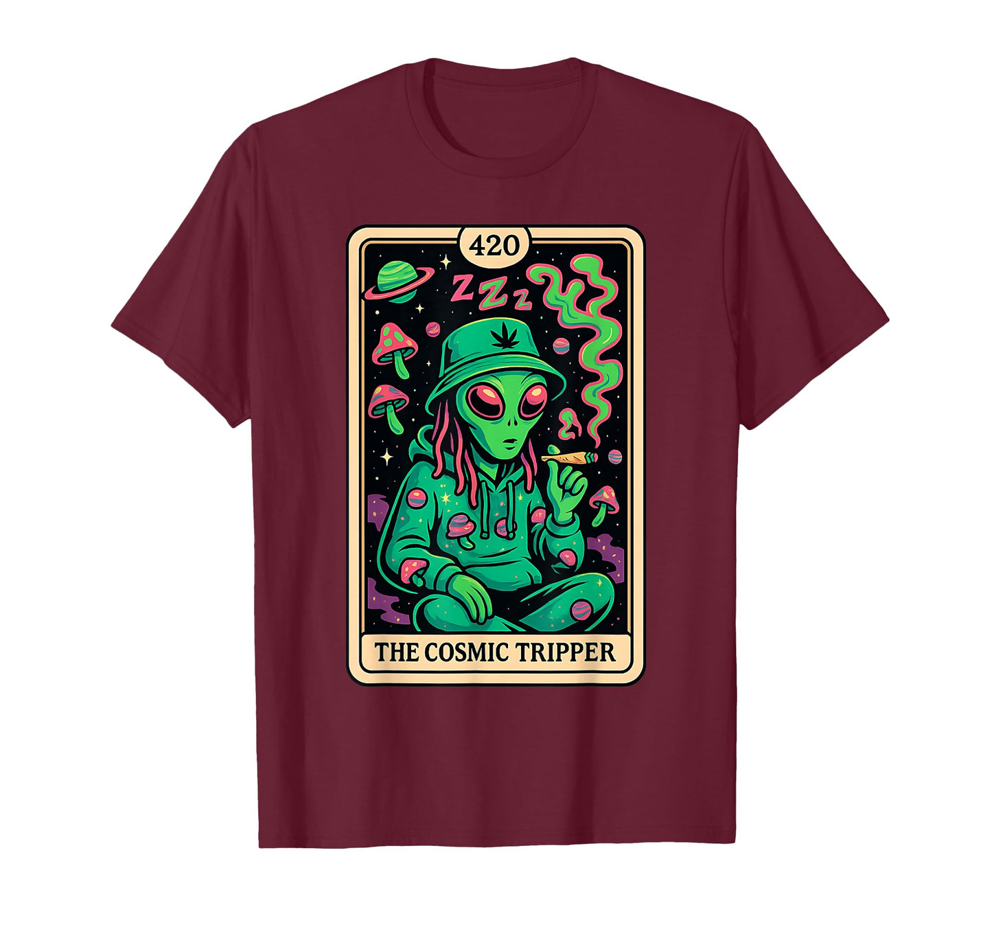 Cosmic Tripper Alien 420 Stoner Psychedelic Weed Space Vibe T-Shirt