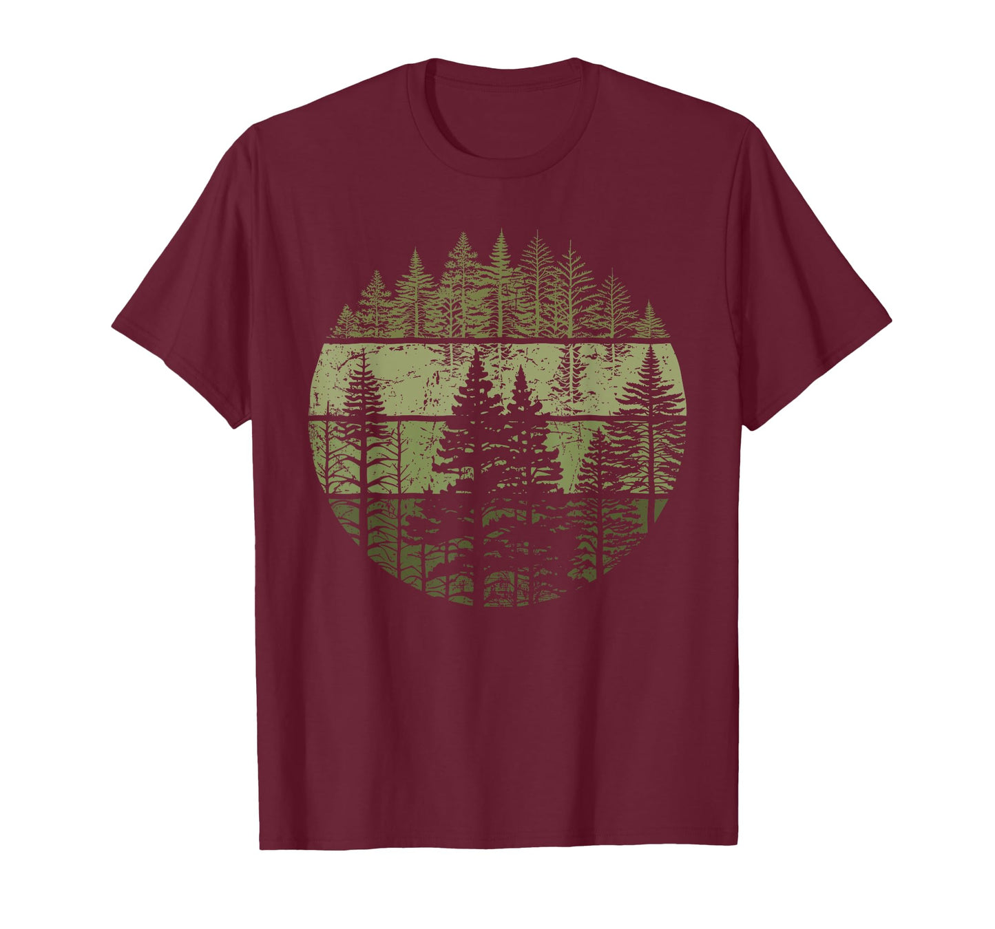 Retro Wildlife Trees Outdoors Nature Forest Vintage T-Shirt