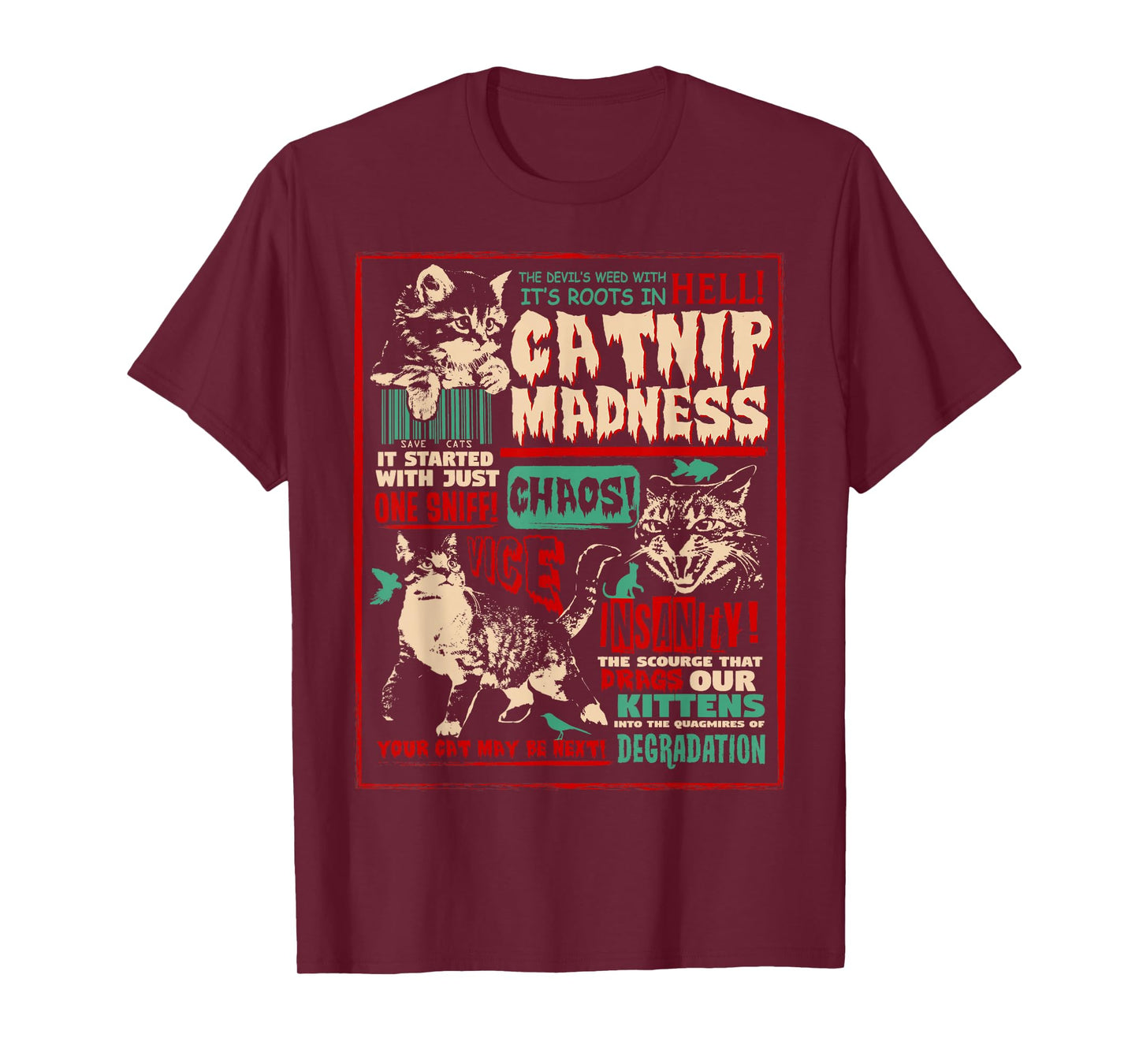 Catnip Madness Cute Kitten Cat Lover Gift Cat Owners T-Shirt