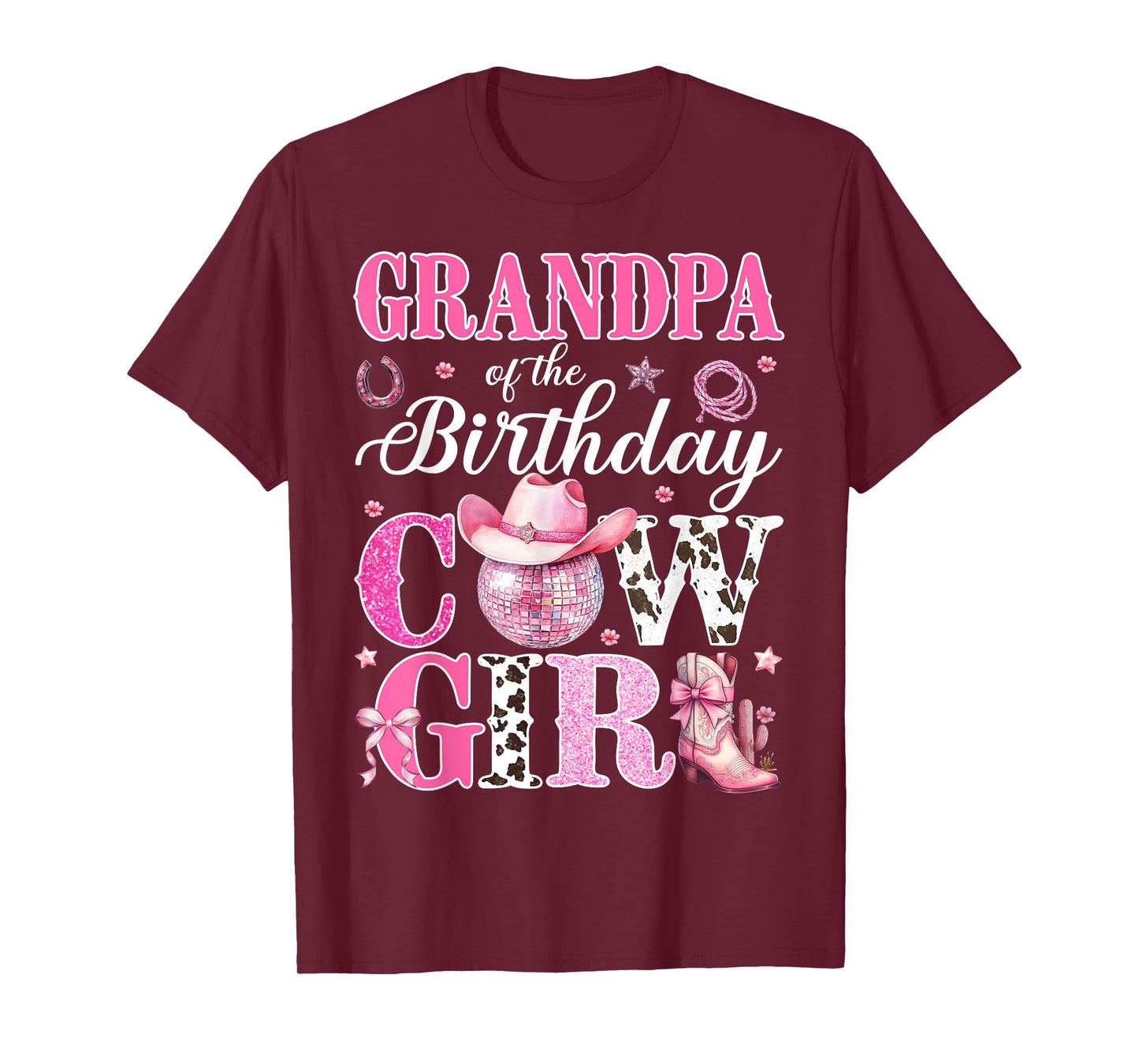 Cute Grandpa Of Birthday CowGirl Rodeo Western Bday Party T-Shirt