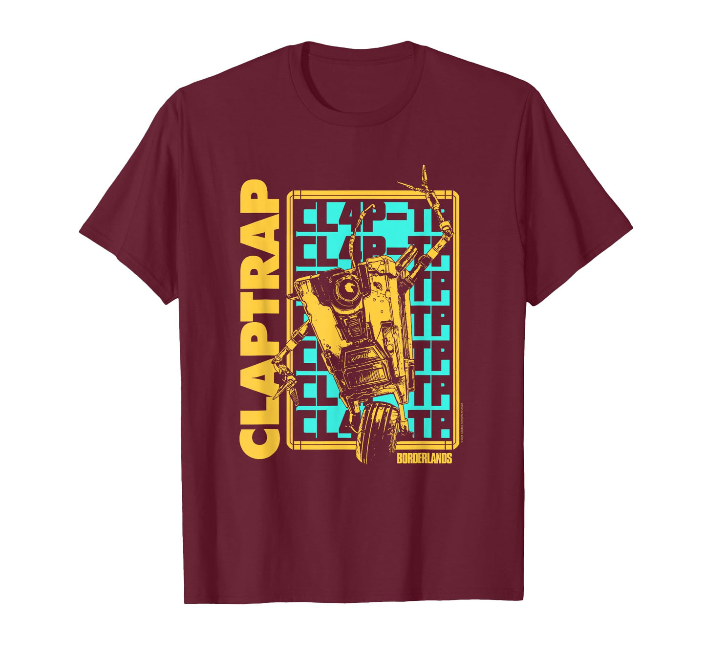 Borderlands Claptrap Repeating Text Video Game T-Shirt