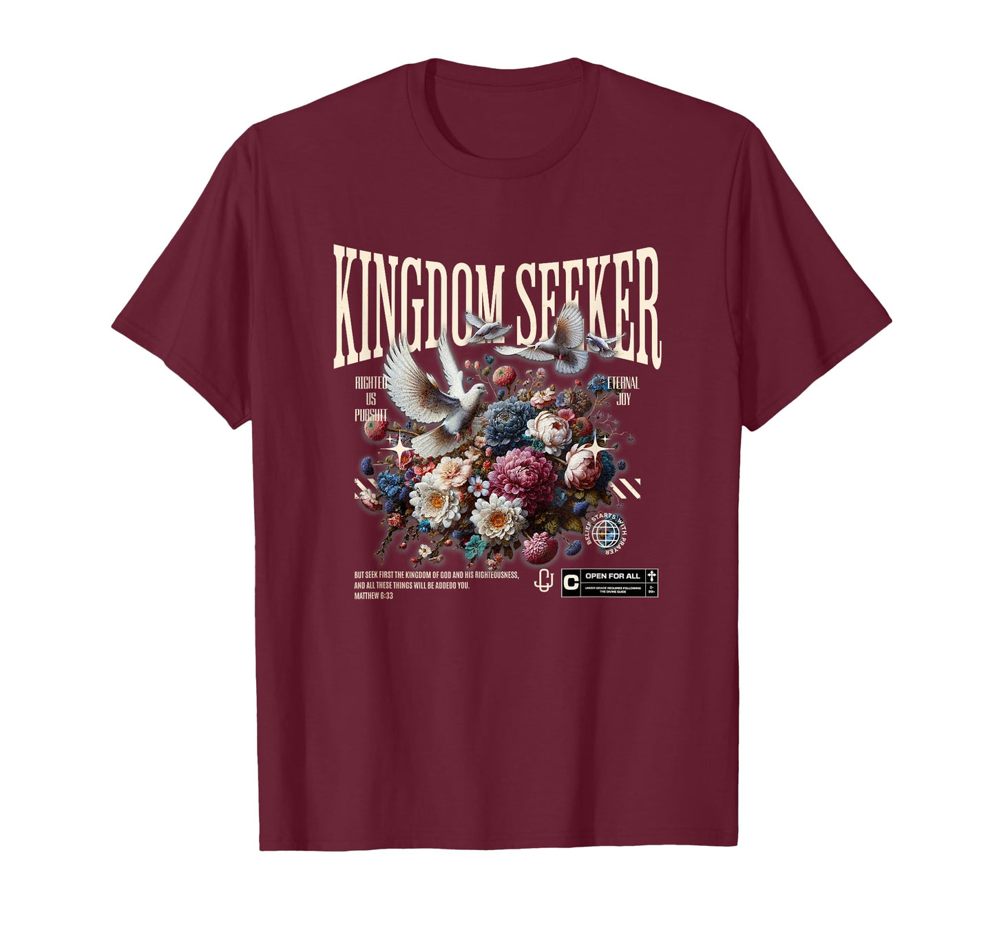 Kingdom Seeker Flowers and Doves T-Shirt