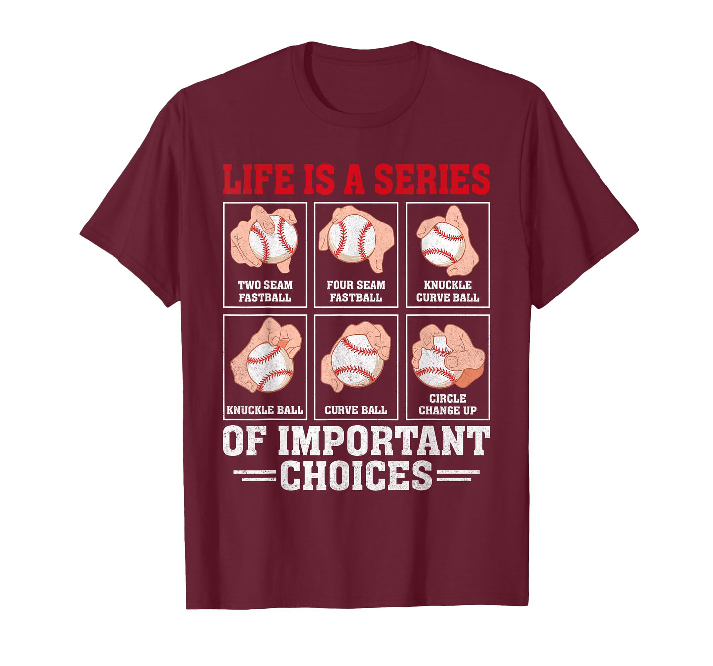 Types of Baseball Pitches Shirt Funny Life Choices Pitcher T-Shirt