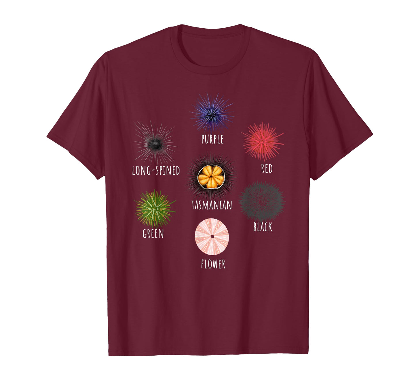 Type Of Sea Urchin Variants Sea Shell Beach Ocean Lovers T-Shirt