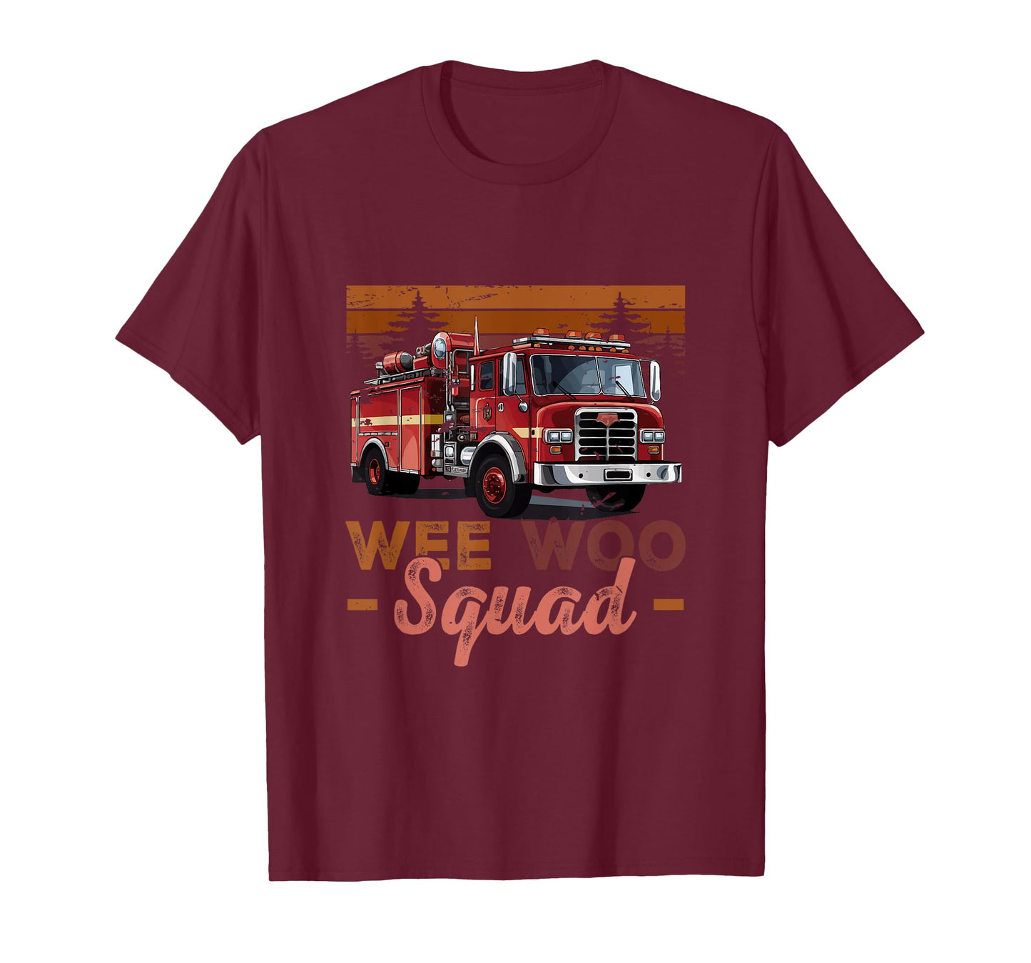 Wee Woo Squad Fire Truck Firefighter Vintage Fire Engine T-Shirt