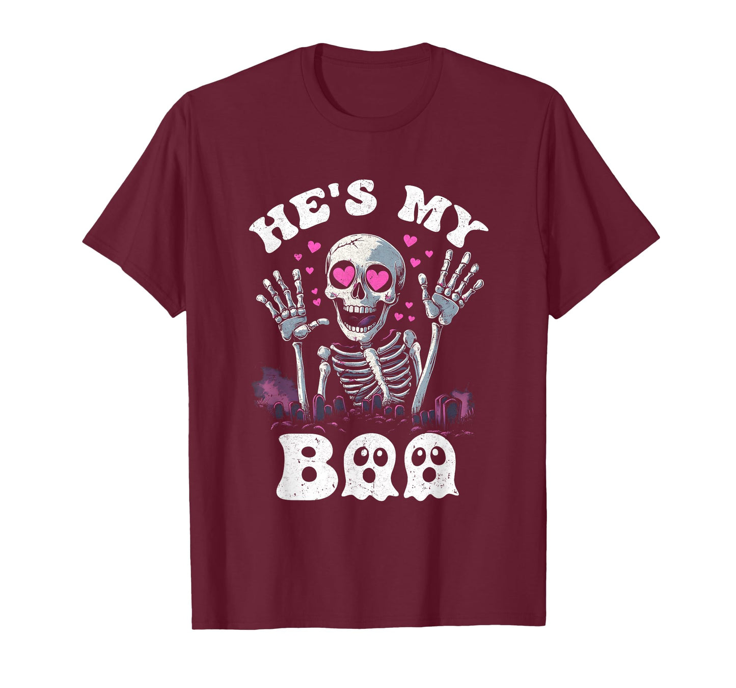 He's My Boo Matching Halloween Costume Couples She's My Boo T-Shirt