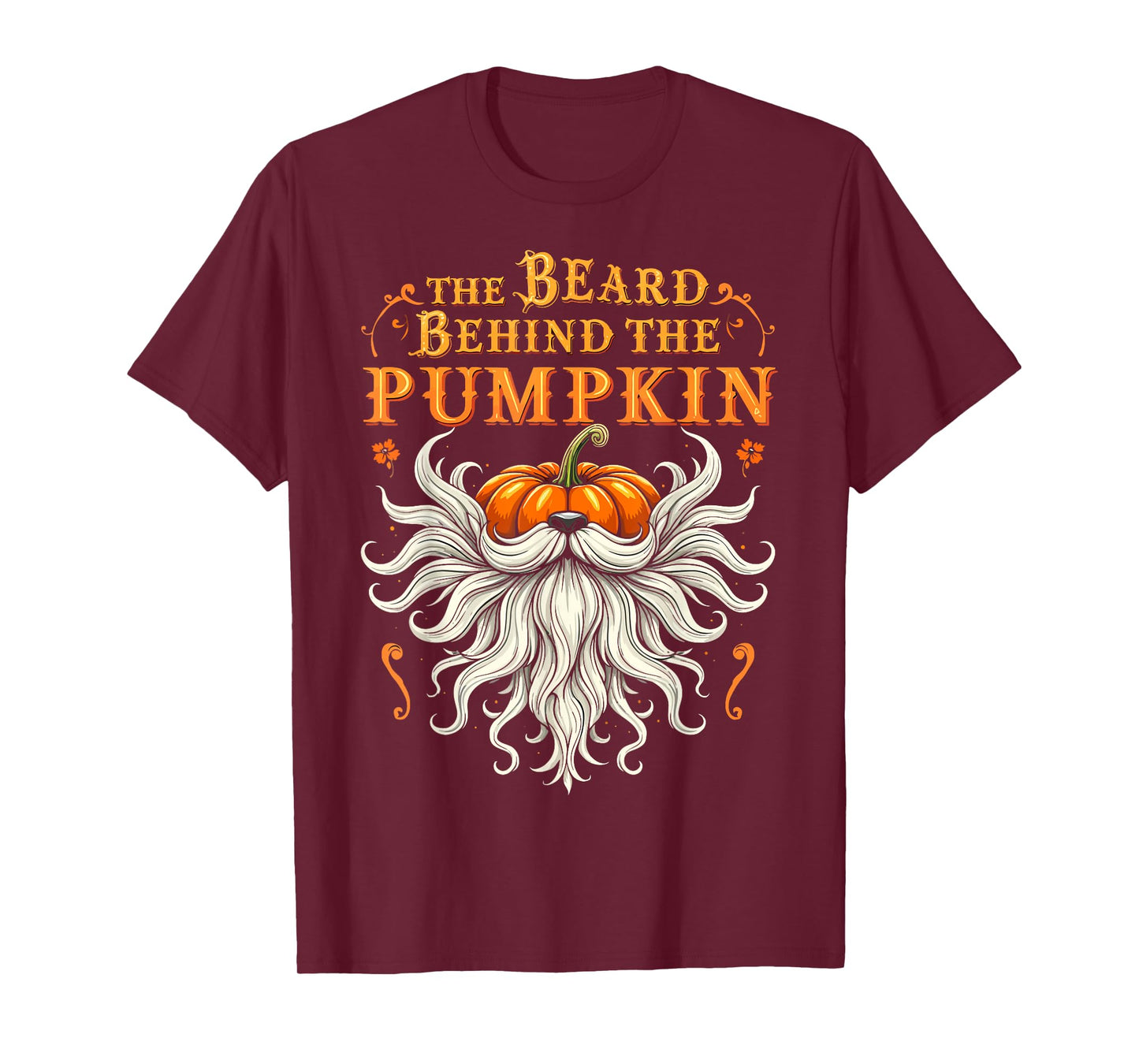 The Beard Behind the Pumpkin Halloween Bearded Men T-Shirt