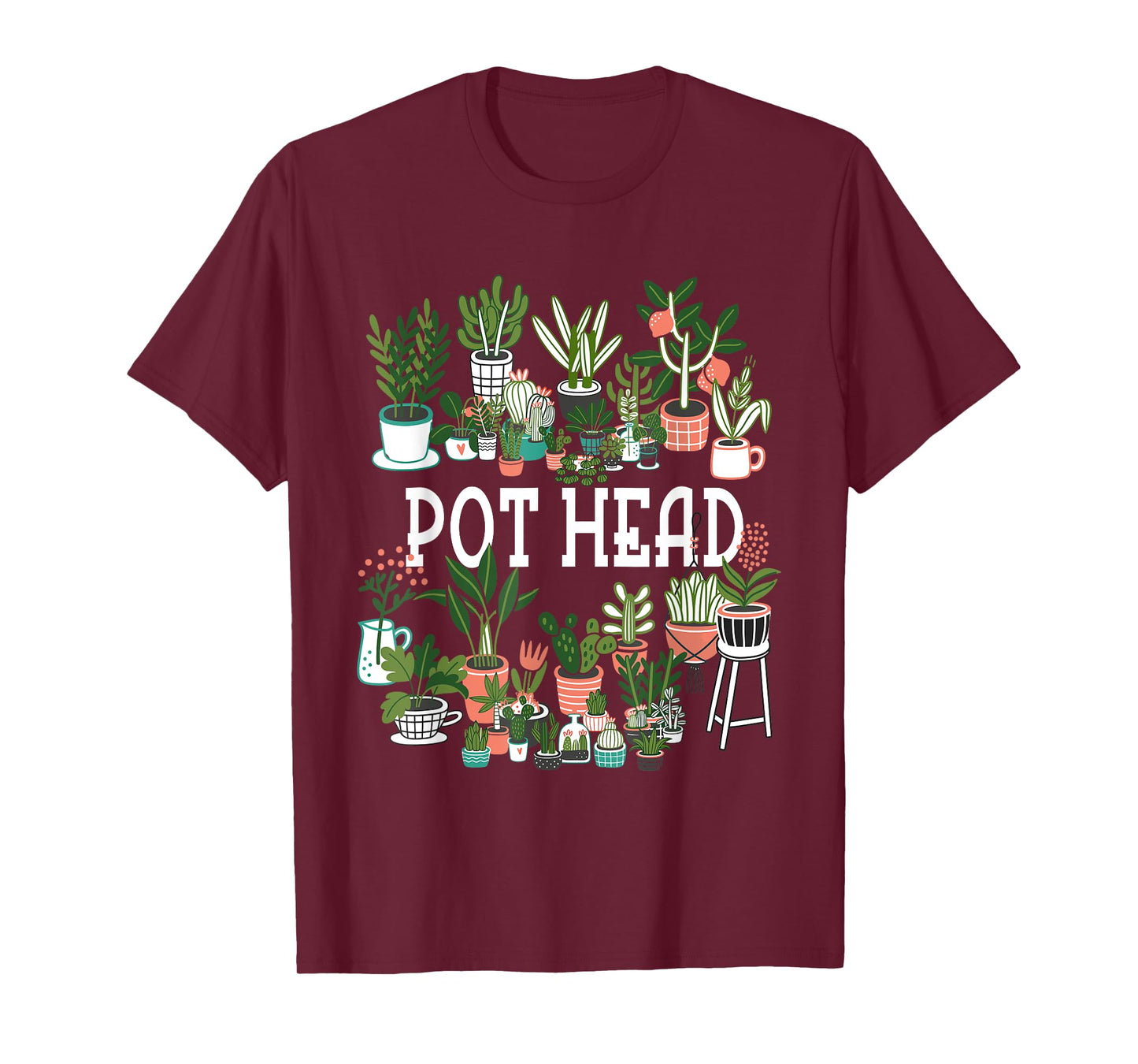 Funny Pot Plant Head Gardening Gardener Graphic Women Men T-Shirt