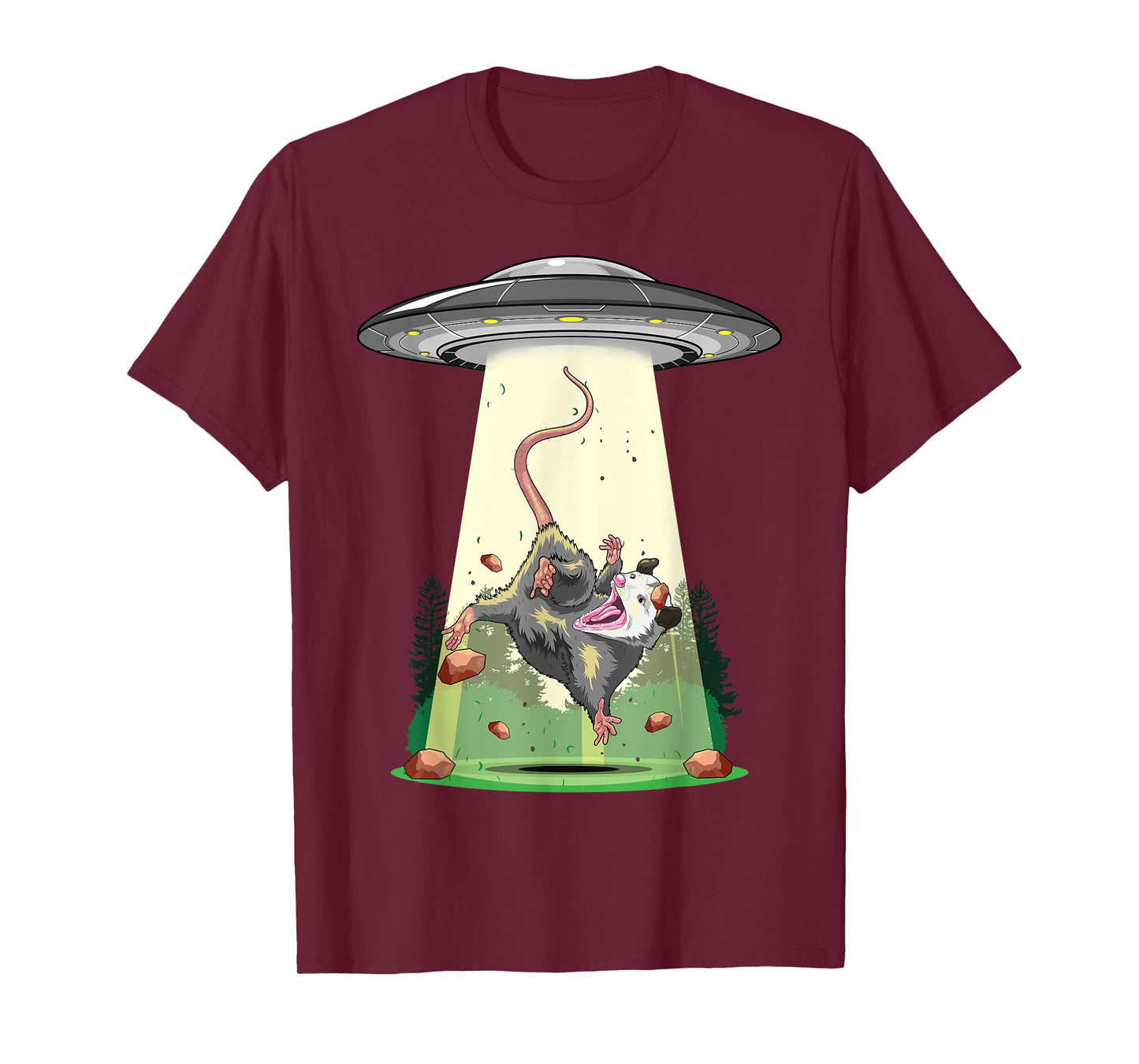 Alien Abduction Shirt Opossum UFO Flying Saucer Conspiracy T-Shirt