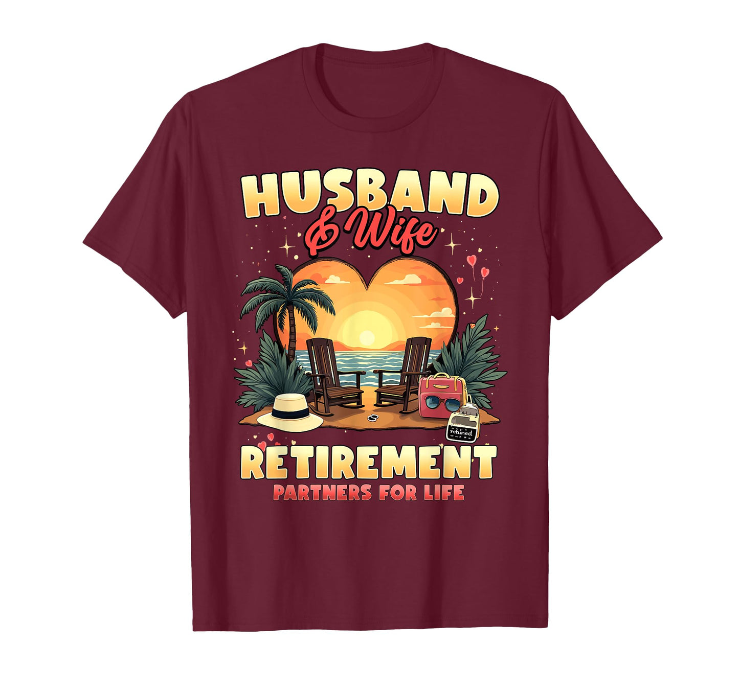 Husband and Wife Retirement Partners Couples Matching T-Shirt