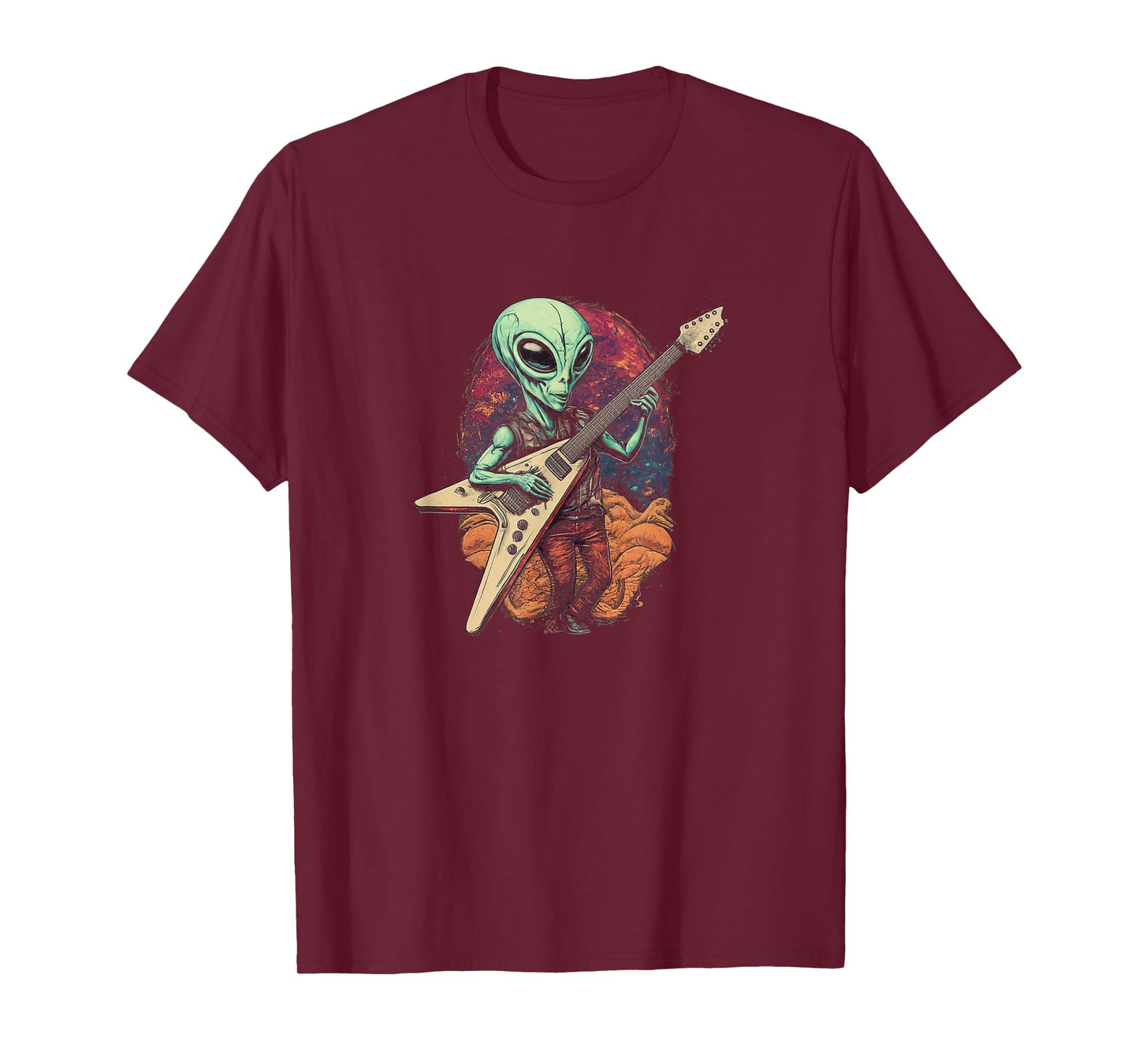 Alien Playing a Flying V Guitar T-Shirt