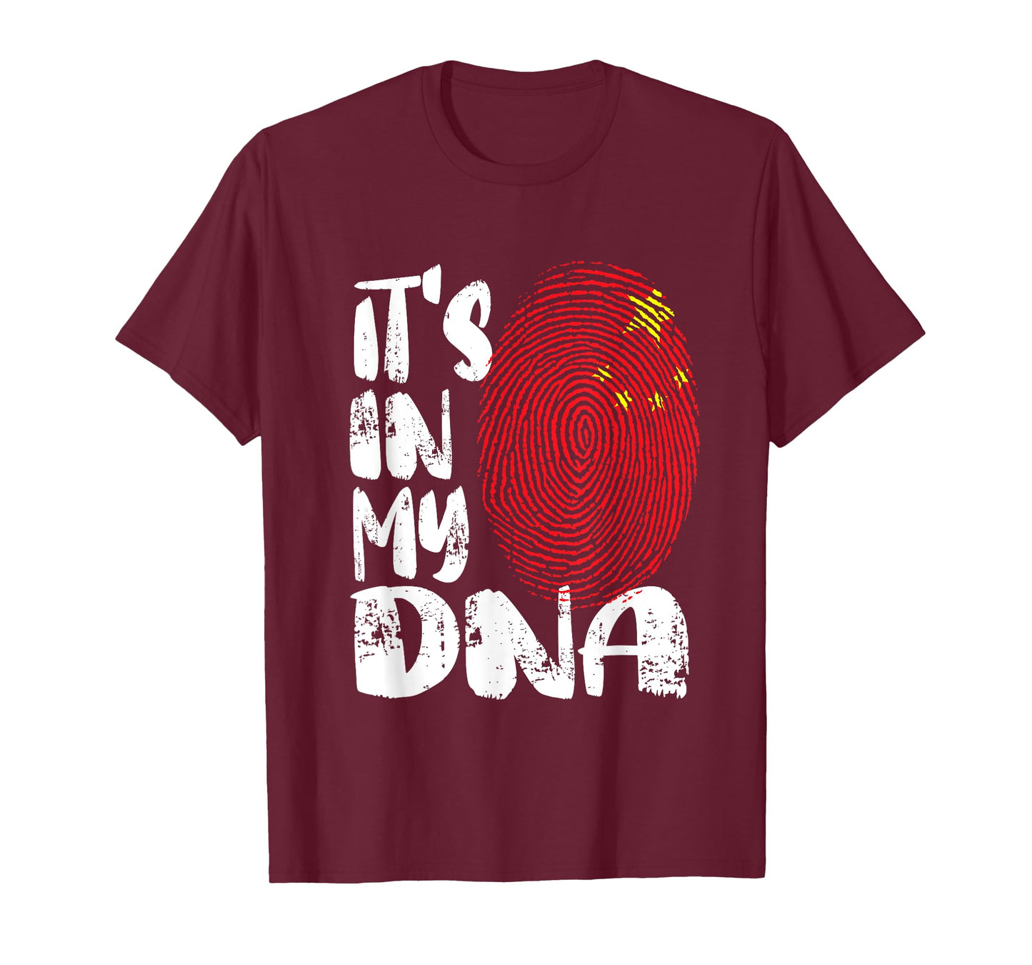 China Flag It's in My Dna Chinese Fingerprint Flag T-Shirt