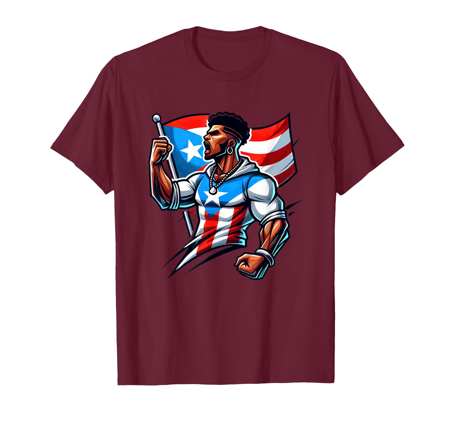 Afro Boricua Protest Fist Puerto Rican Flag Strong Latino T-Shirt