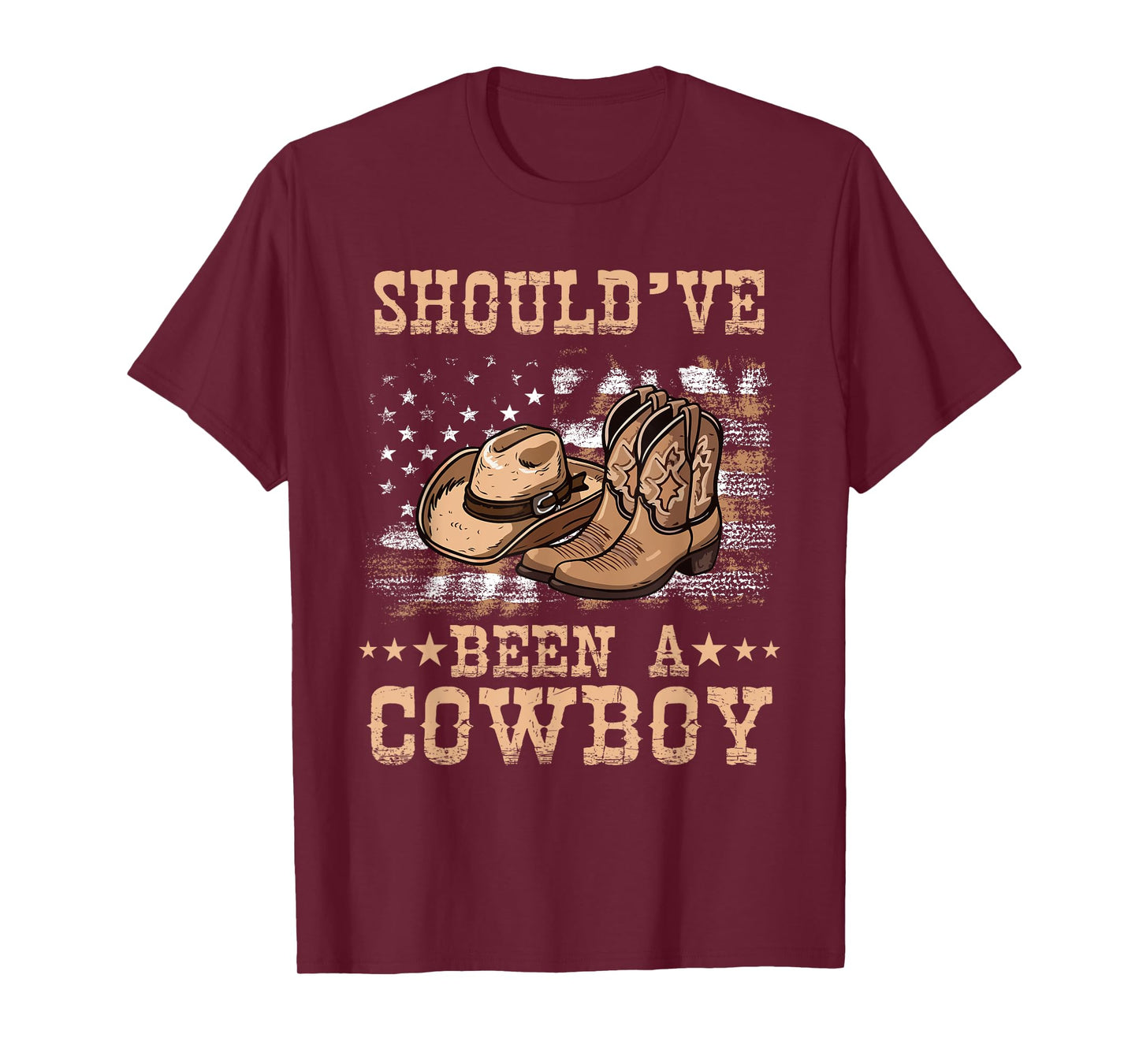 Vintage Should Have Been Cowboy Tee Hat Western Life country T-Shirt