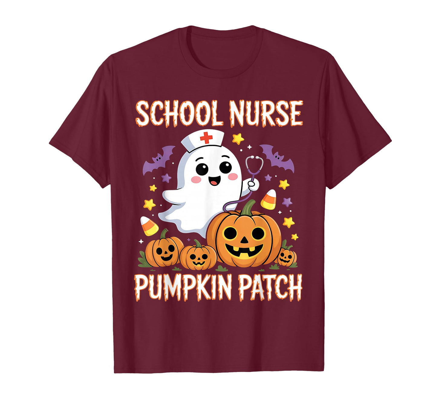 School Nurse Halloween Shirt School Nurse Pumpkin Patch T-Shirt