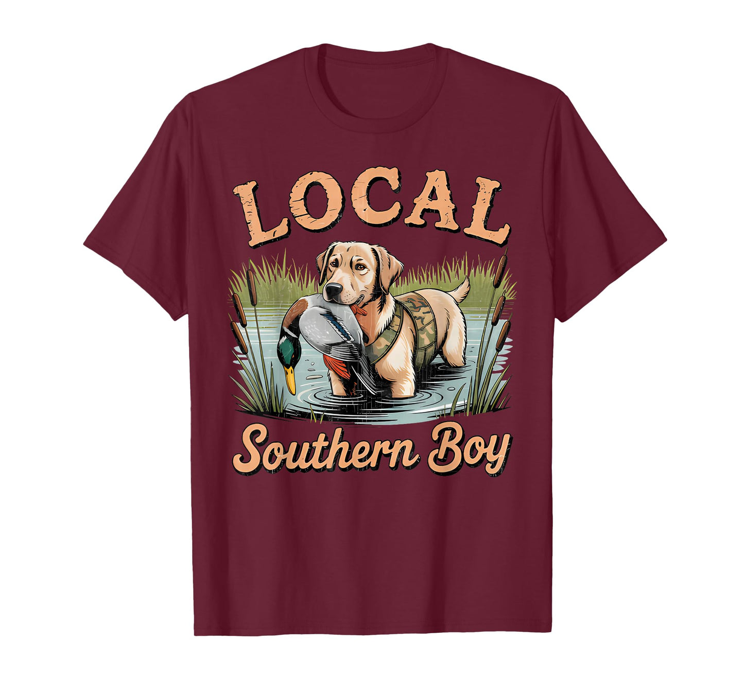 Local Southern Boy Hunting Dog Duck Camouflag for Mens T-Shirt