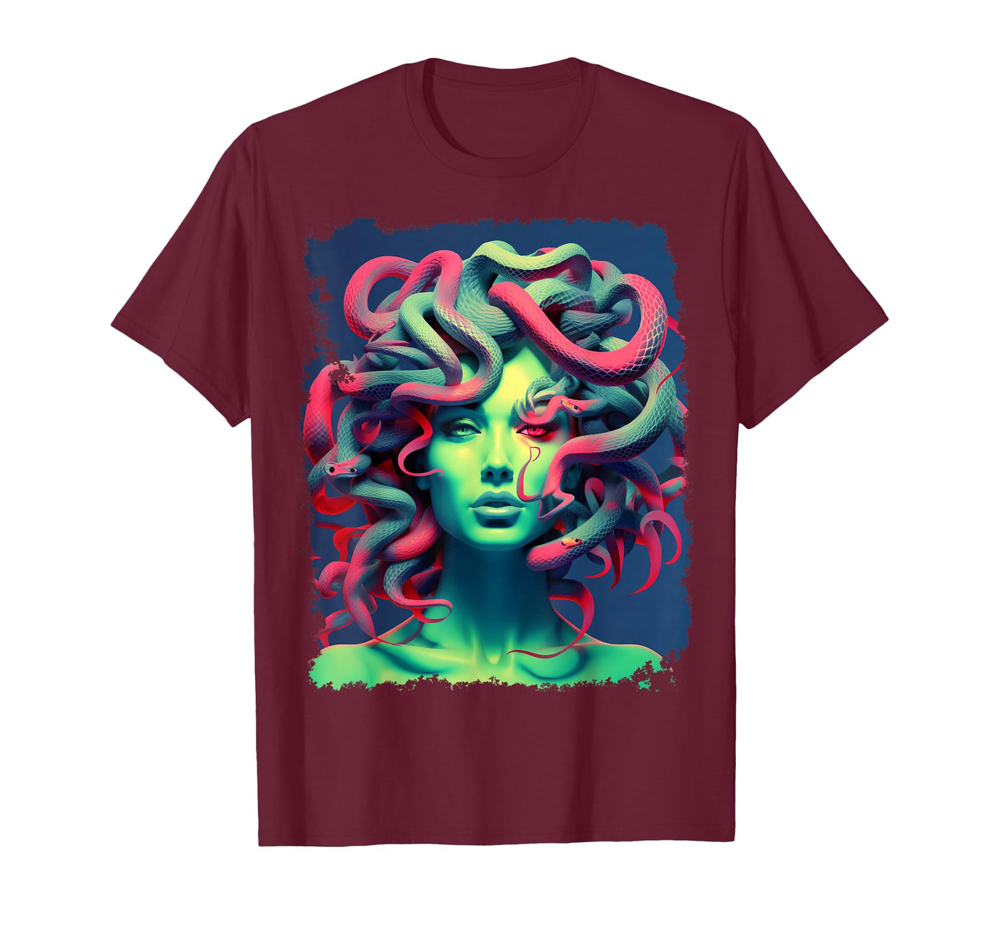 MythoThreads Women's Medusa Graphic T-Shirt - Black, Small, Short Sleeve, Crew Collar, Regular Fit