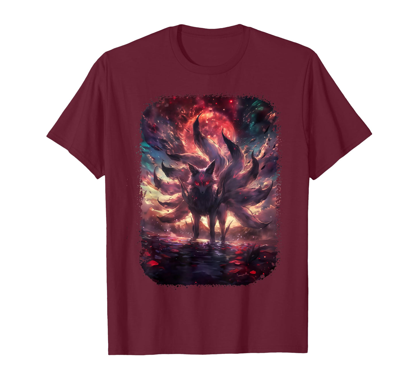 Anime Kitsune Nine-Tailed Fox Manga Otaku Style T-Shirt