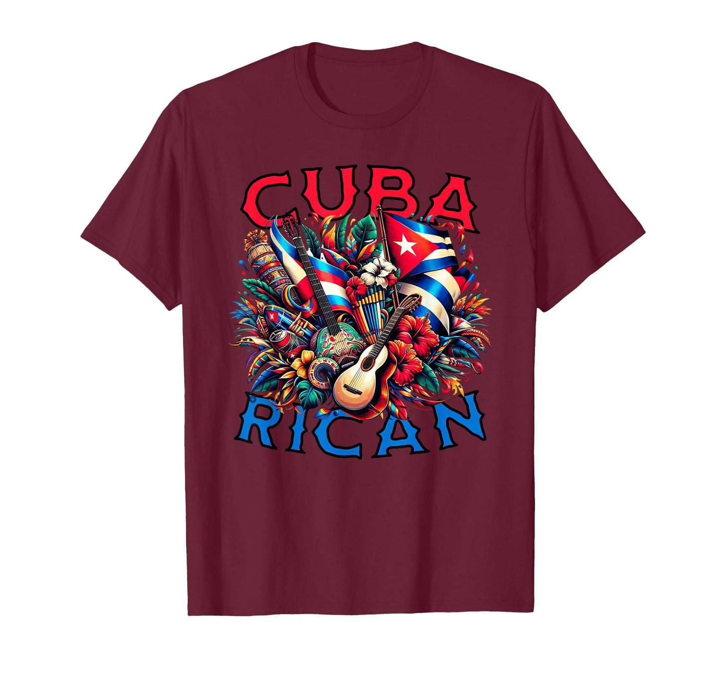 Cuba-Rican Cuban & Puerto Rican Colorful Culture celebration T-Shirt
