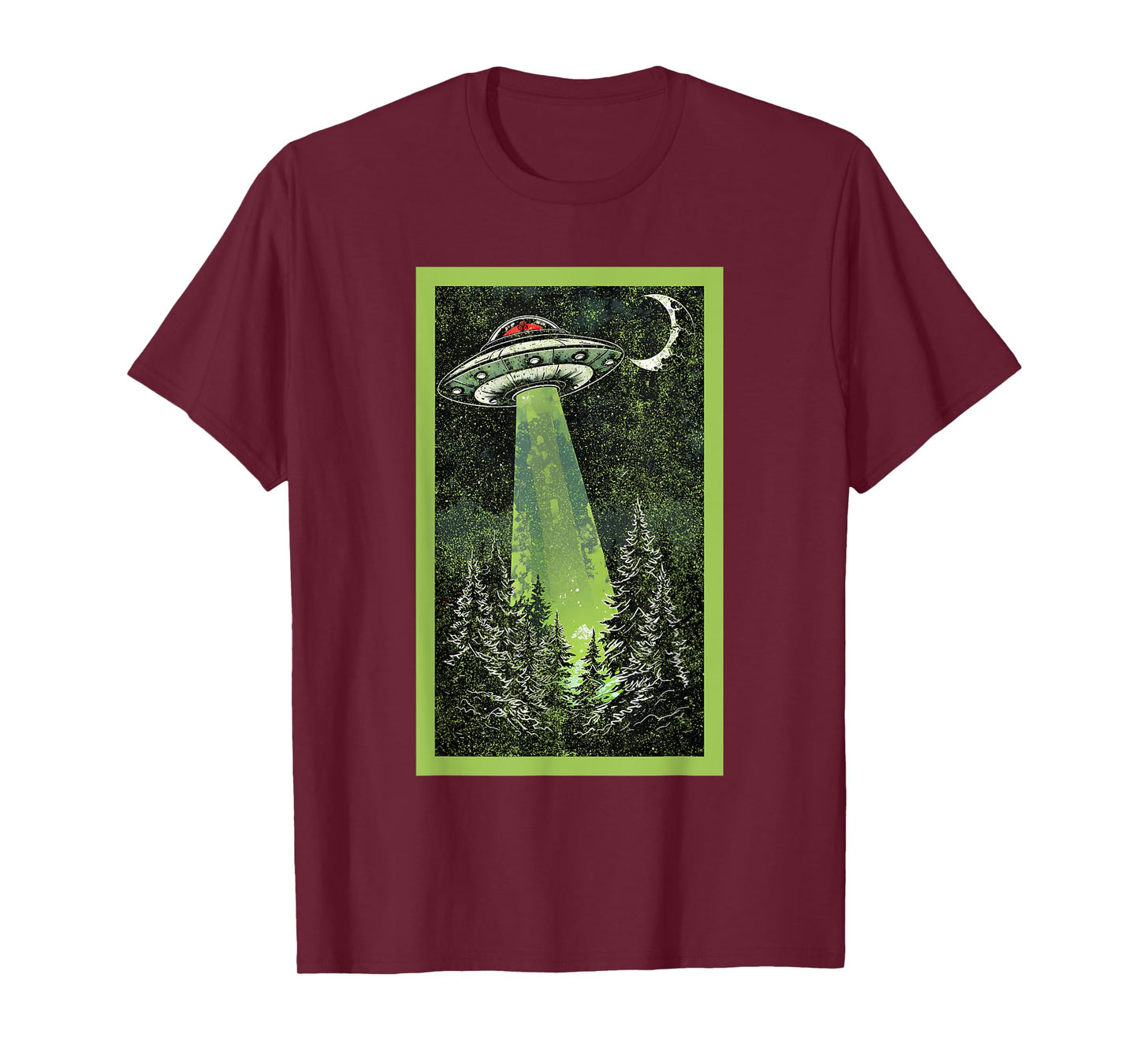 Vintage UFO Art Alien Abduction Graphic Flying Saucer Space T-Shirt