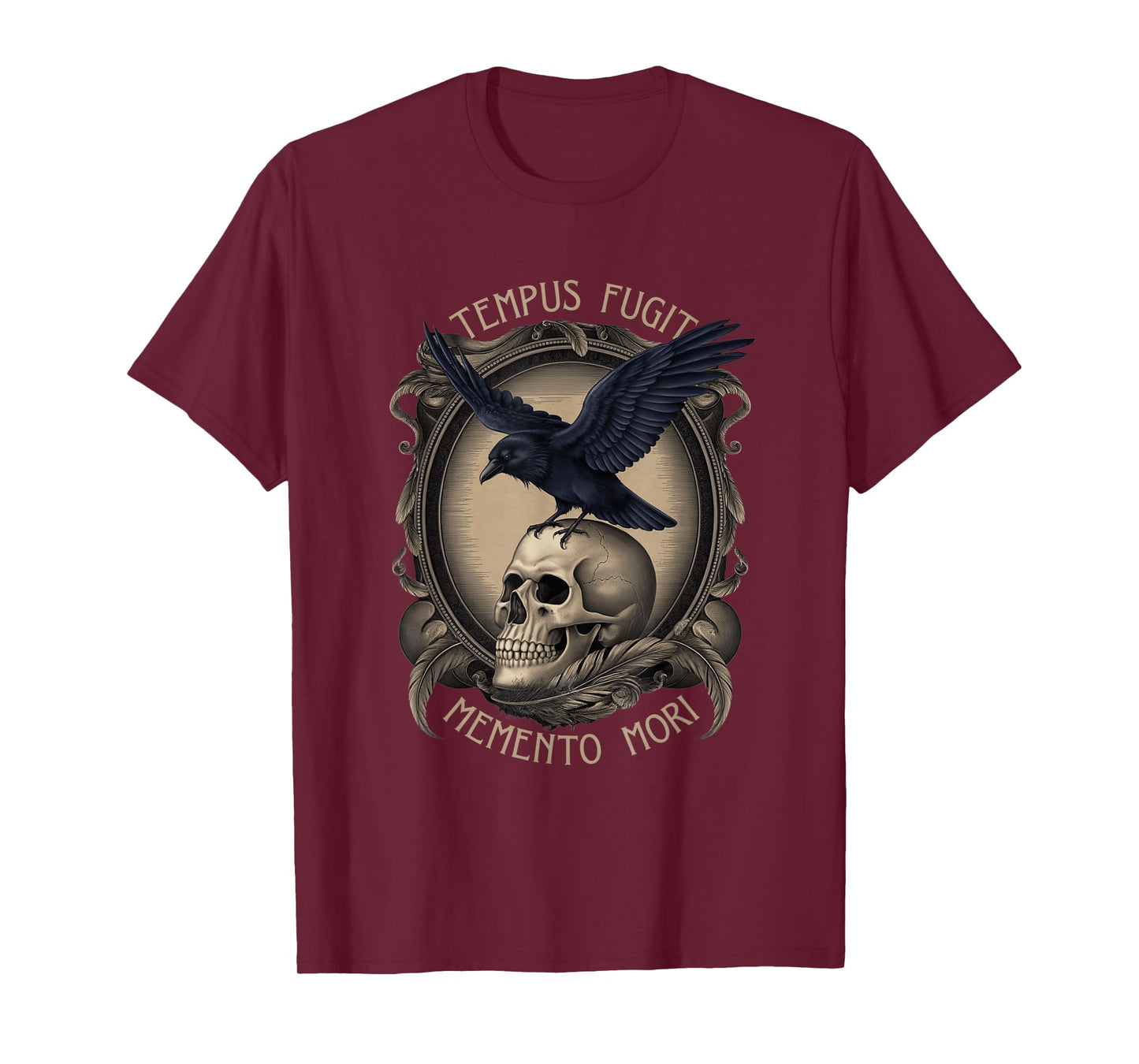 Memento Mori Life Raven Tempus Fugit Dark Gothic T-Shirt