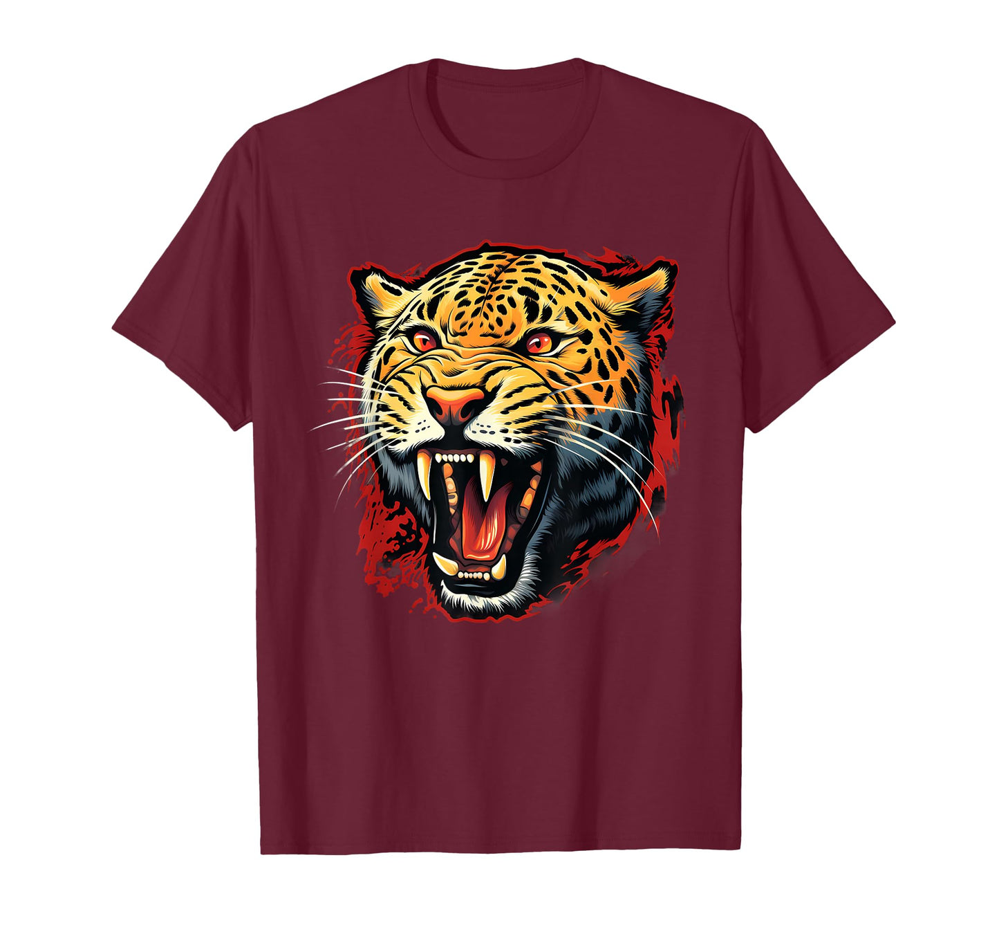 Leopard Safari Artwork Wildlife Animal Art Motif Portrait T-Shirt