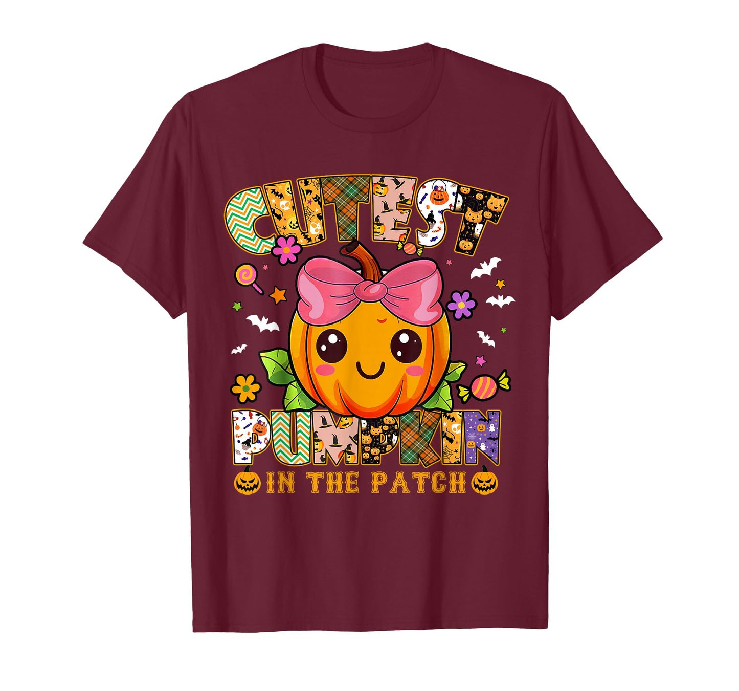 Coquette Cutest Pumpkin in The Patch Halloween Costume Girl T-Shirt