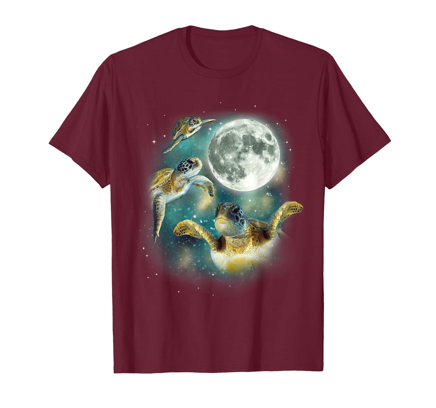 Three Sea Turtle Moon | 3 Magic Sea Turtles Cute Moon Parody T-Shirt