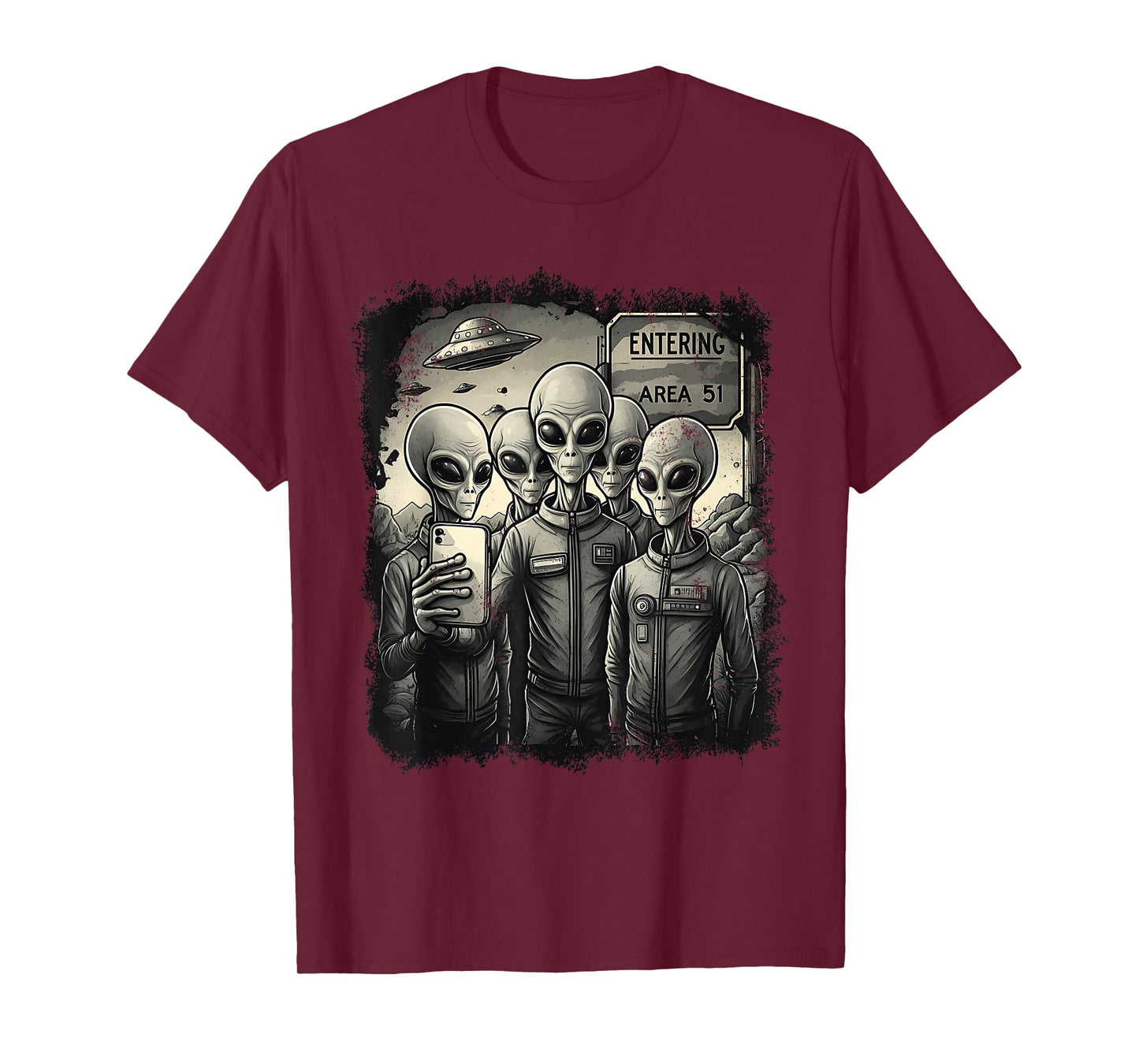 Funny Aliens Selfie Area 51 Space Suit UFO UAP Conspiracy T-Shirt