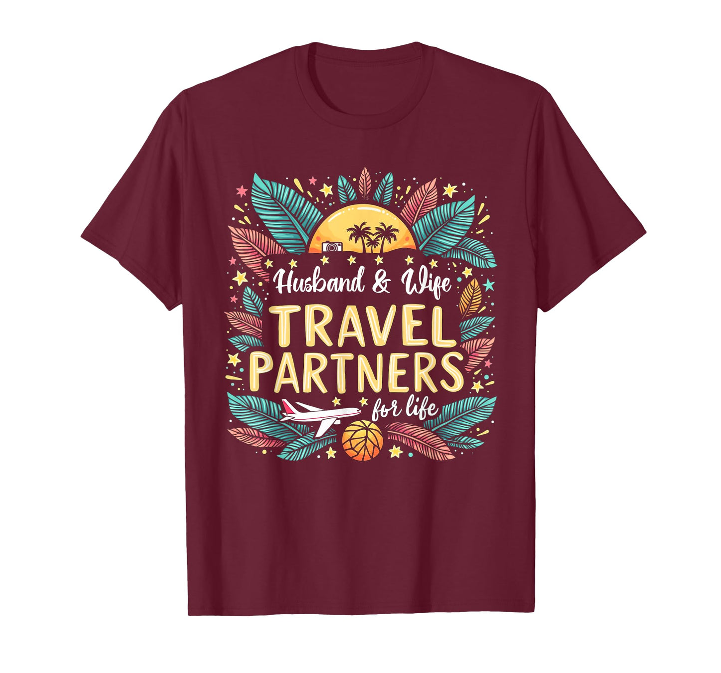 Husband And Wife Travel Partners For Life Summer Vacation T-Shirt
