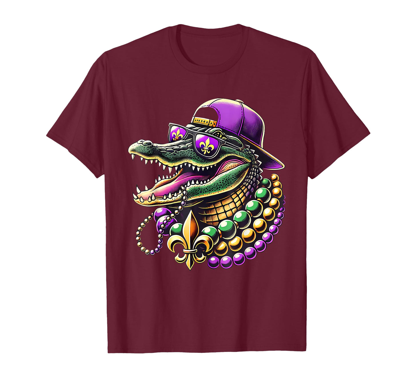 Mardigator Mardi Gras Alligator Funny Men Women Mardi Gras T-Shirt