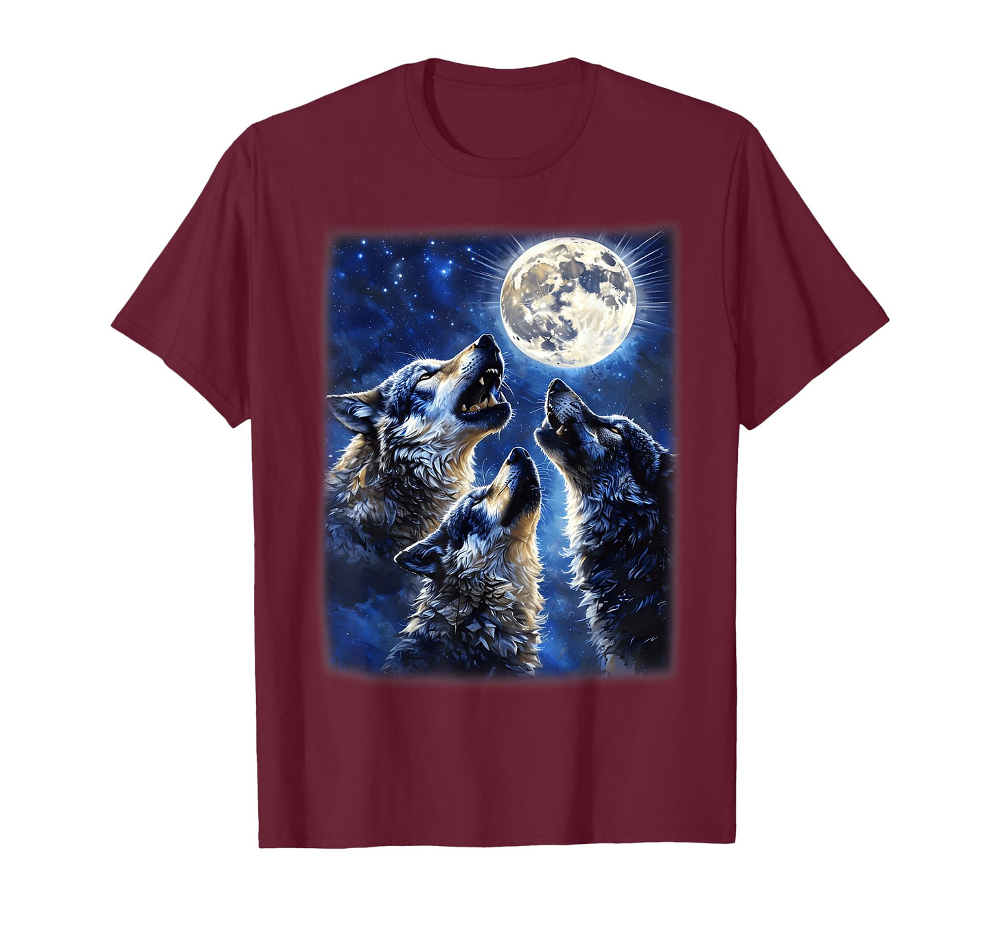 Wildlife Wolves Lovers Wolf Howling at The Moon Men Boy T-Shirt