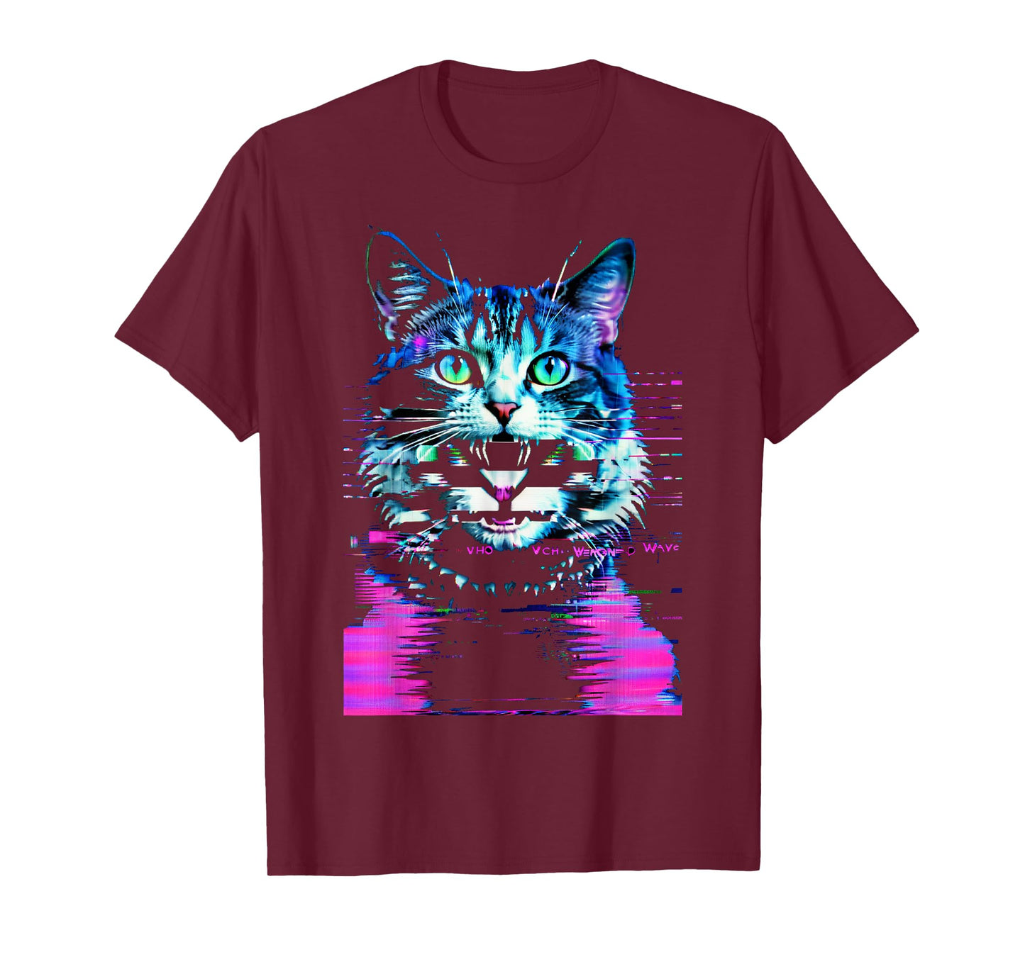 Weirdcore Cat Glitch Trippy Vaporwave Alt Harajuku Punk Men Women T-Shirt