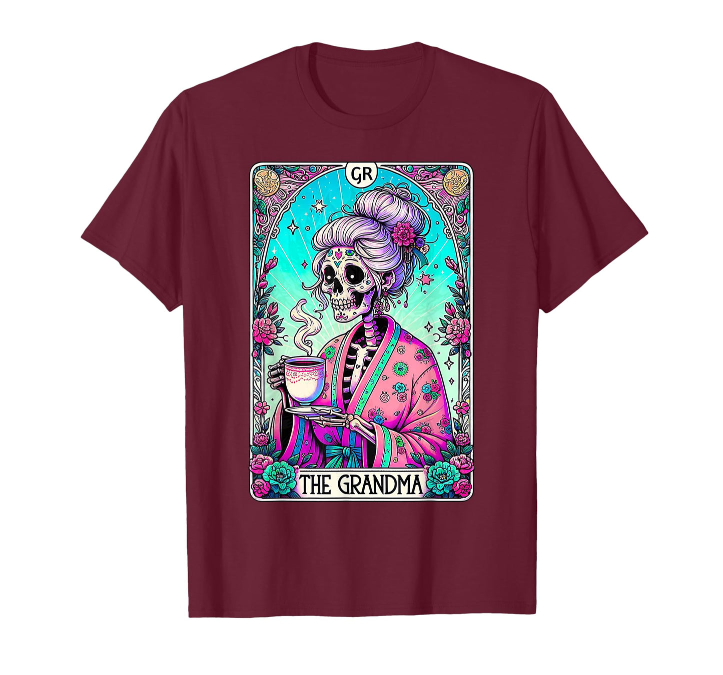 The Grandma Tarot Card Skeleton Mothers Day Witch Mom Skull T-Shirt