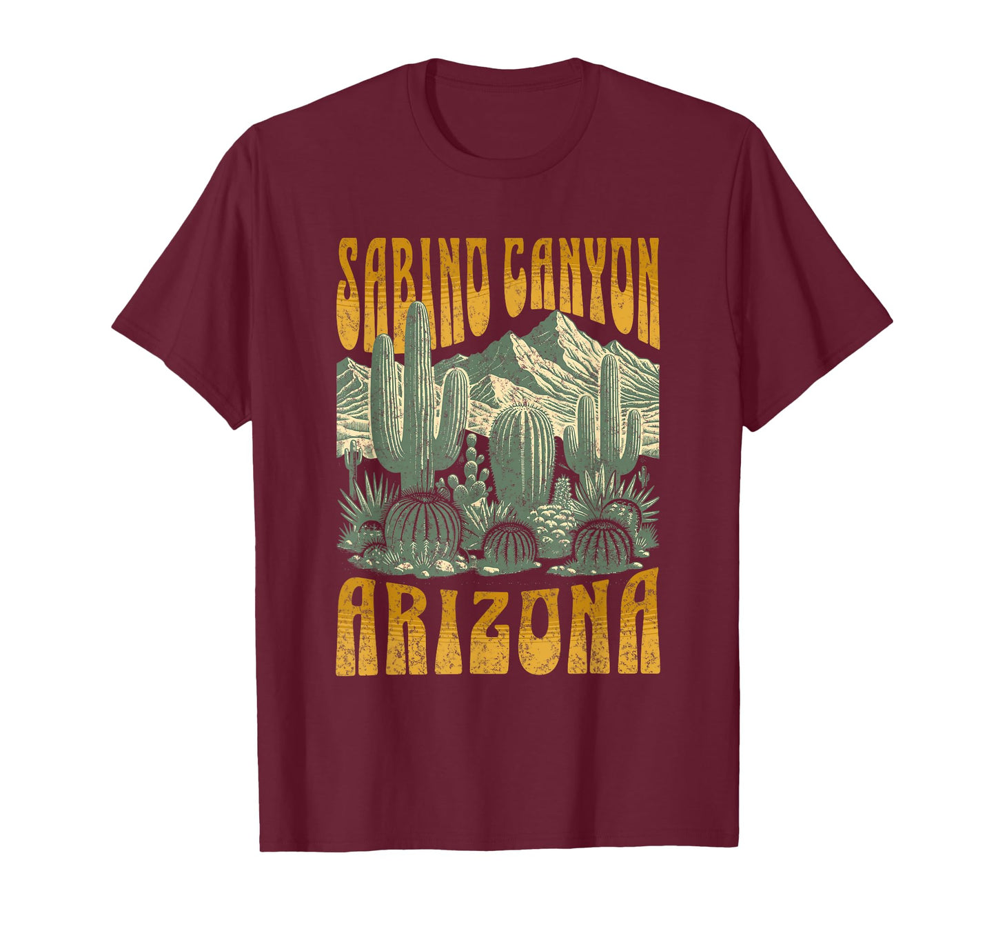 Sabino Canyon Arizona Cactus Retro Matching Family T-Shirt