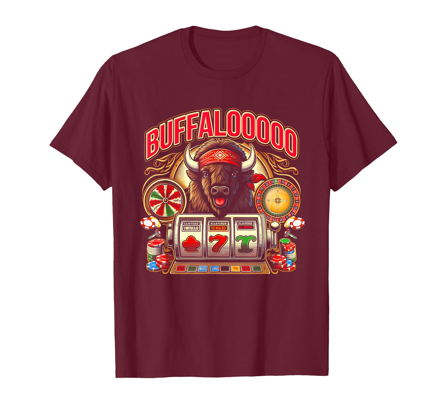 Lucky Buffalo Casino Buffalooooo Slot Machine Gambling Game T-Shirt