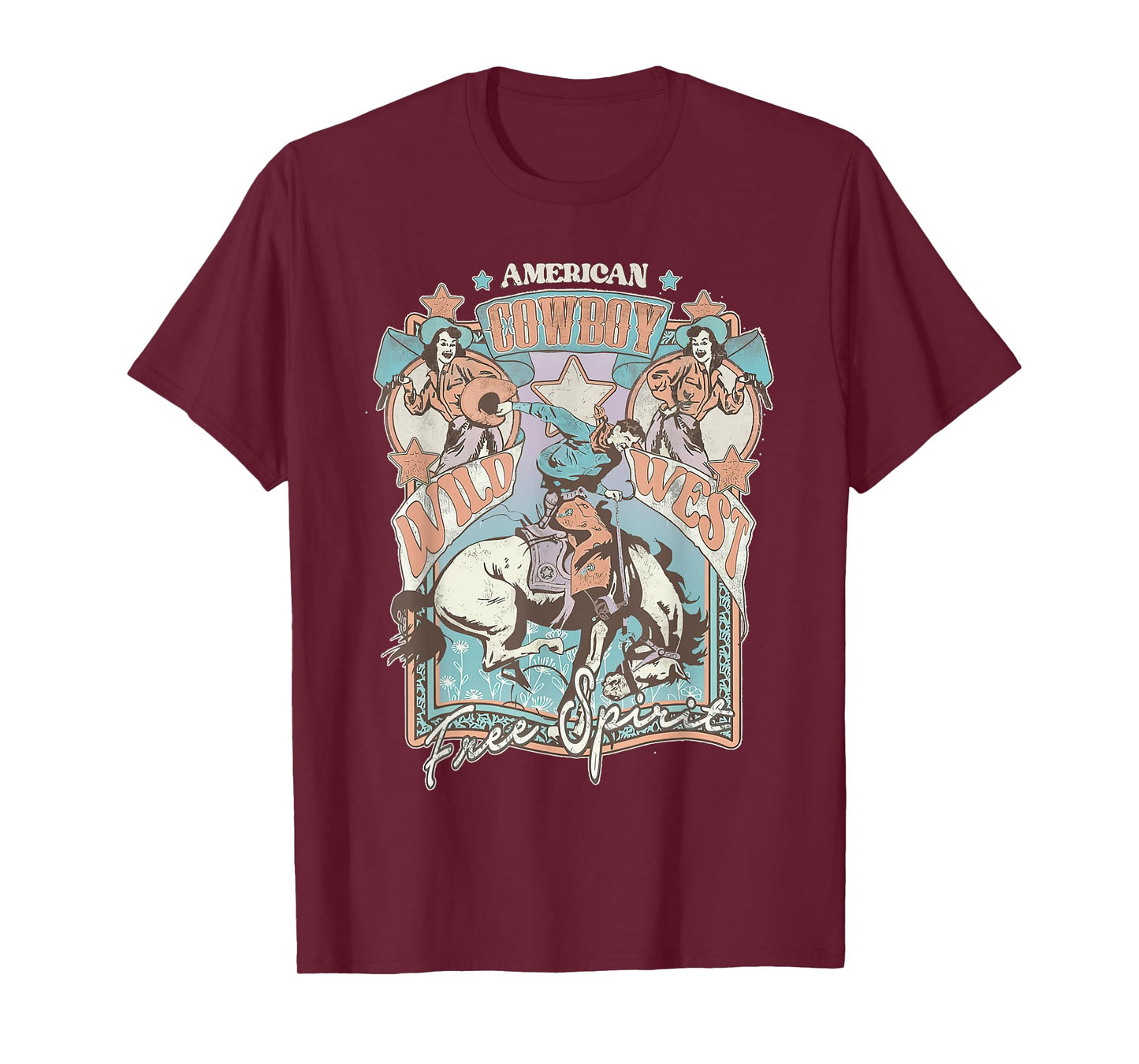 Western American Rodeo Cowboy Wild West Free Spirit T-Shirt
