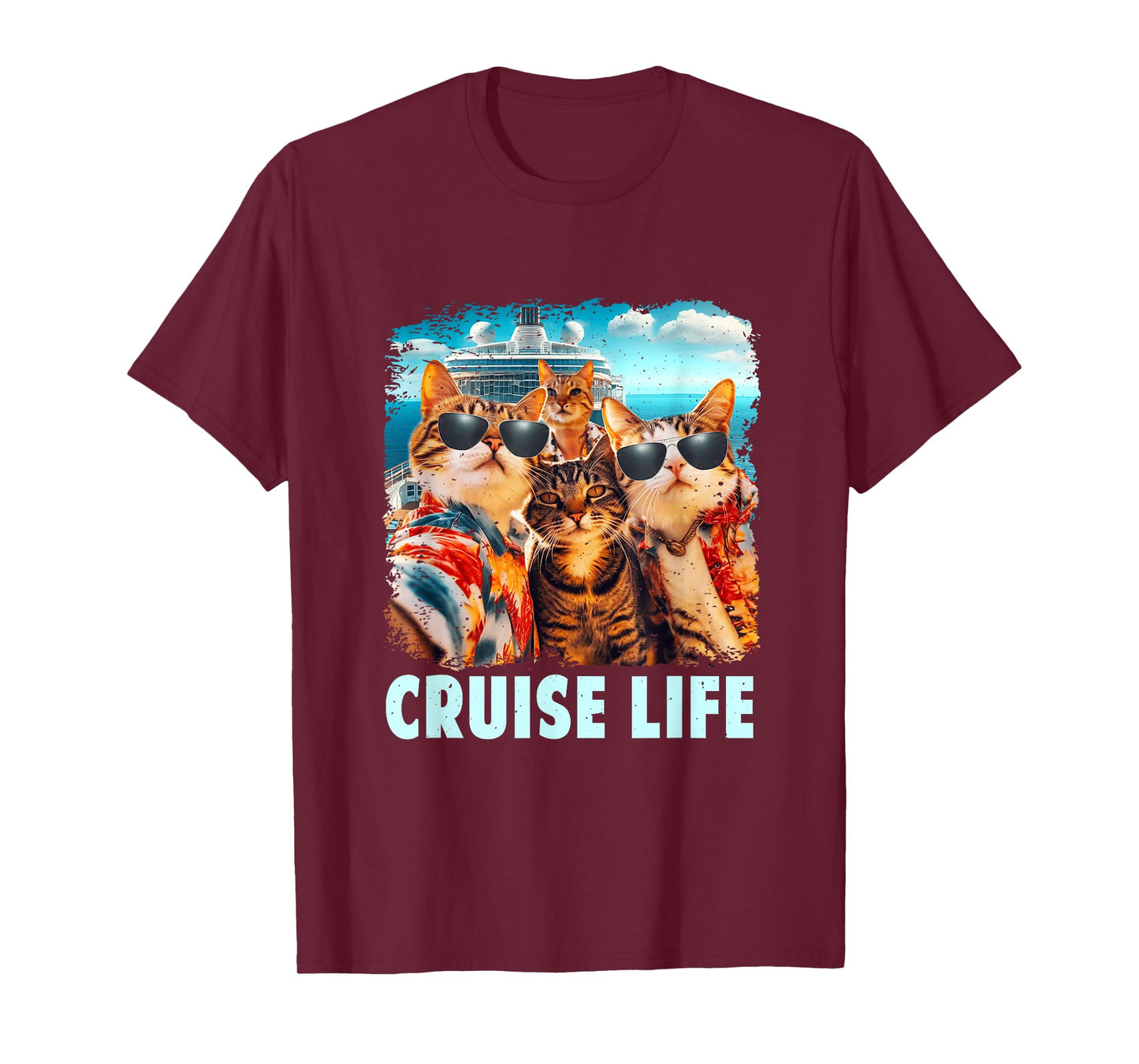 Selfie Cat Fun Cruise Buddies Ship Vacation Friends Family T-Shirt