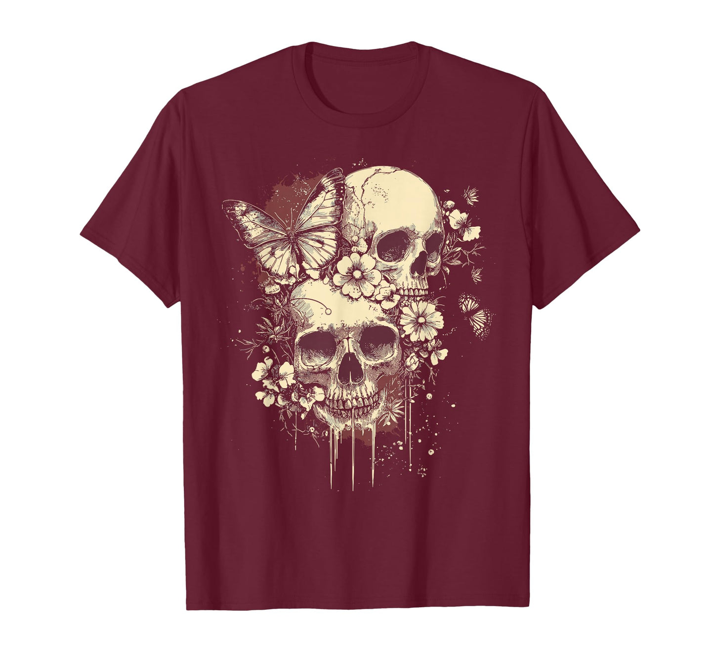 Fairy Grunge Fairycore Y2K Skulls Dainty Butterflies Gothic T-Shirt