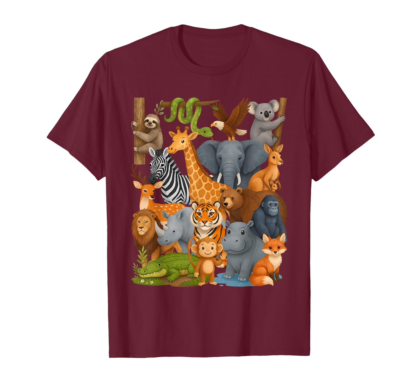 Zoo Animals Wildlife Safari Jungle Birthday Party Boys Girls T-Shirt
